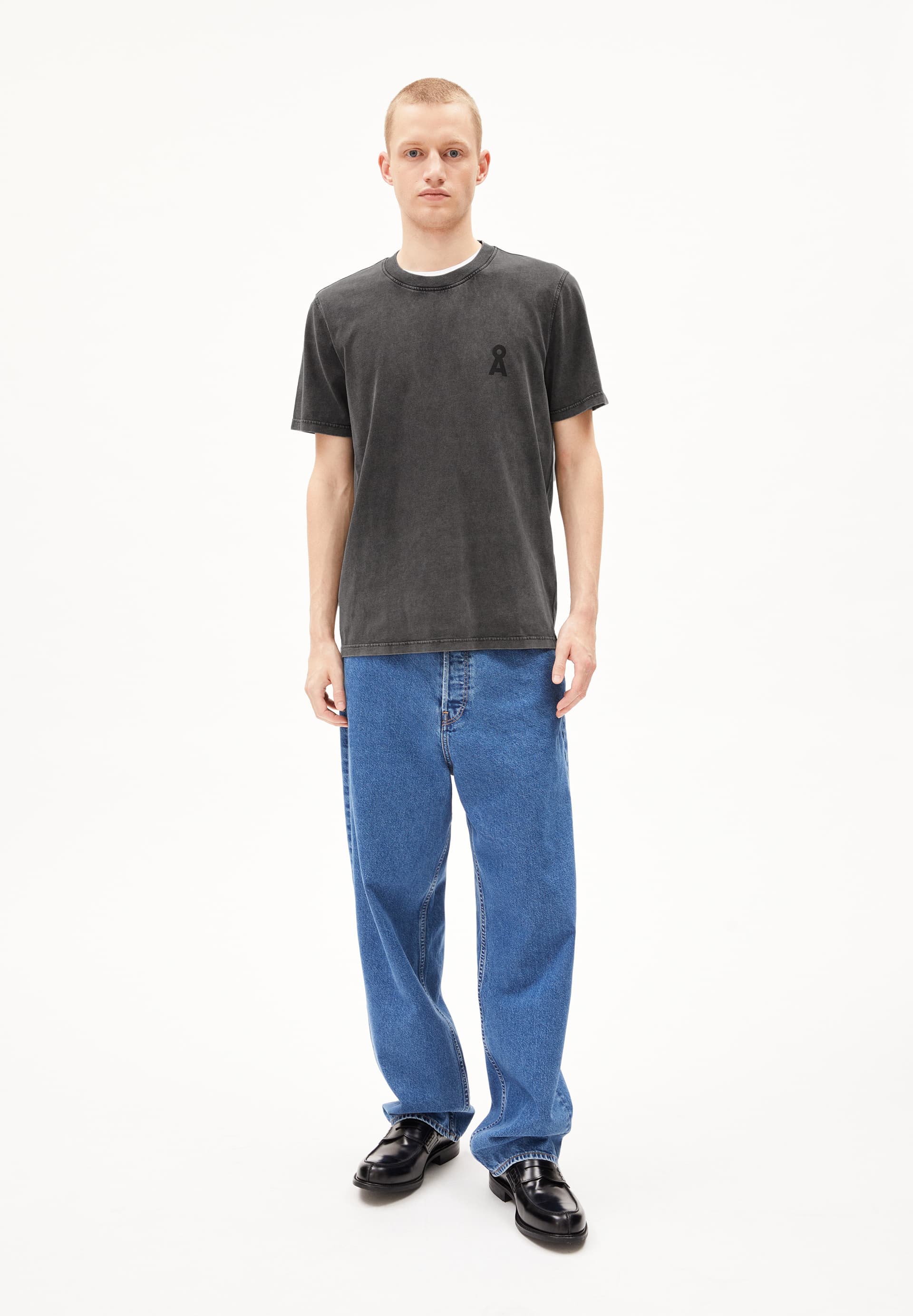 ARMEDANGELS - MAARKOSGMT DYE T- Shirt black washed