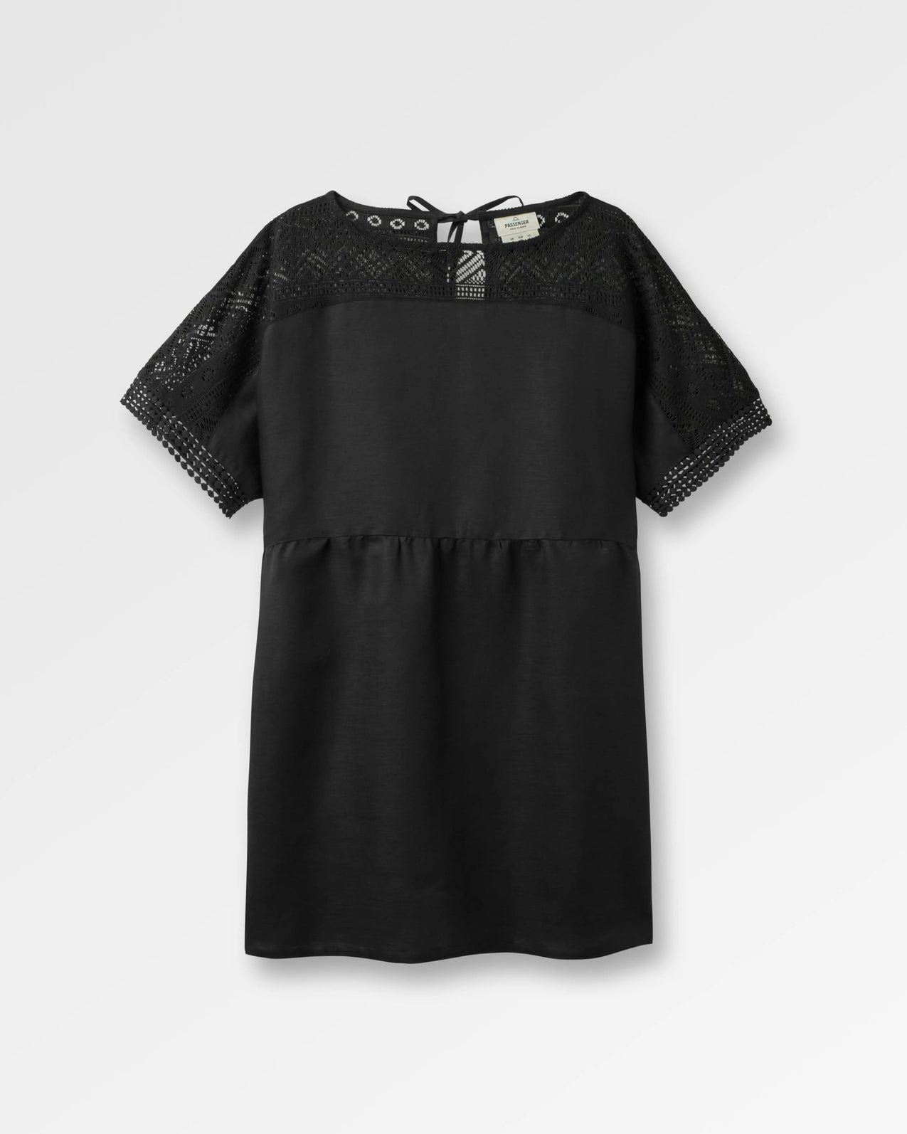 SONO Leinen Kleid - schwarz