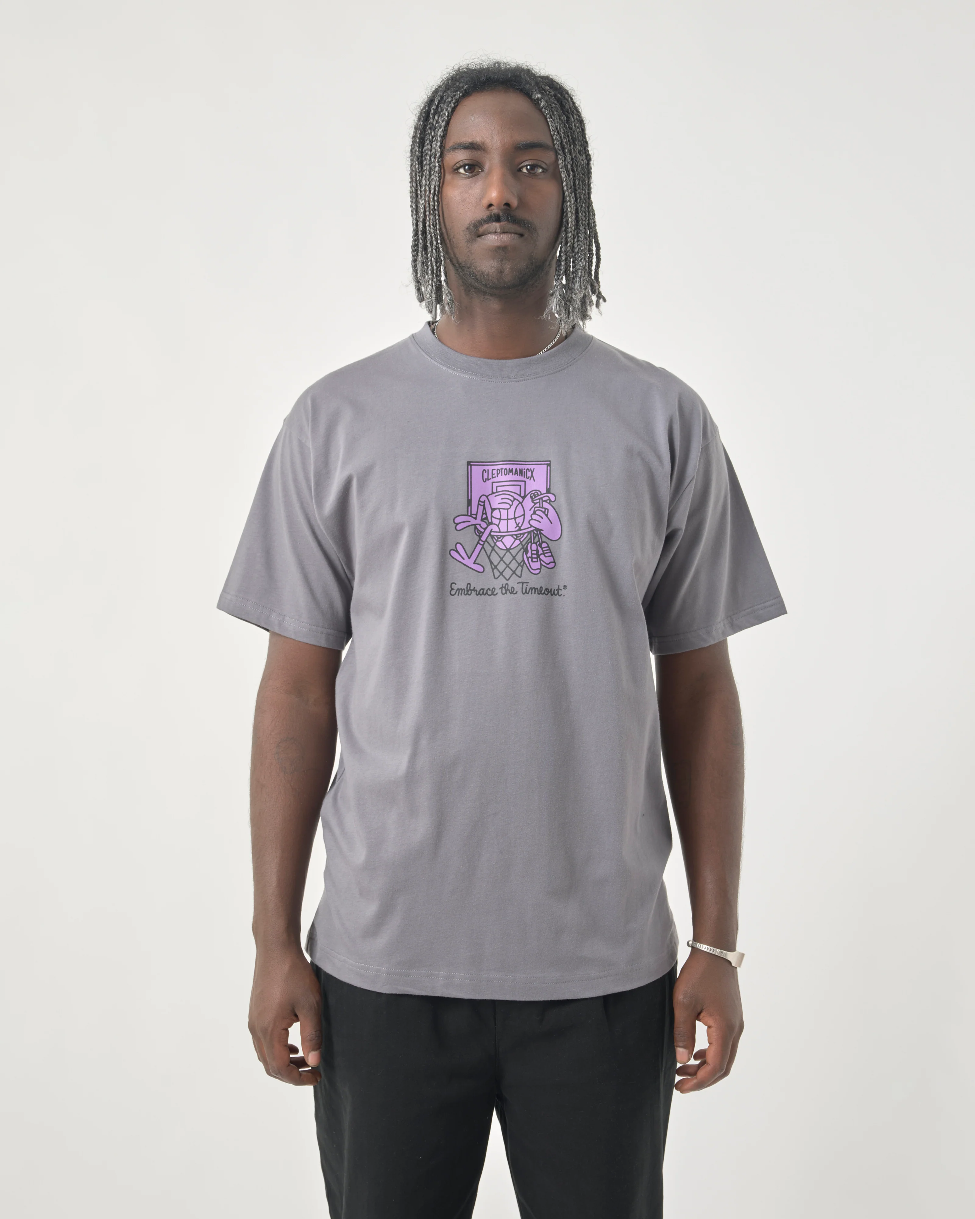 CLEPTOMANICX - EMBRACE BASKET CLASSIC TEE COLLECTION Shirt lava smoke