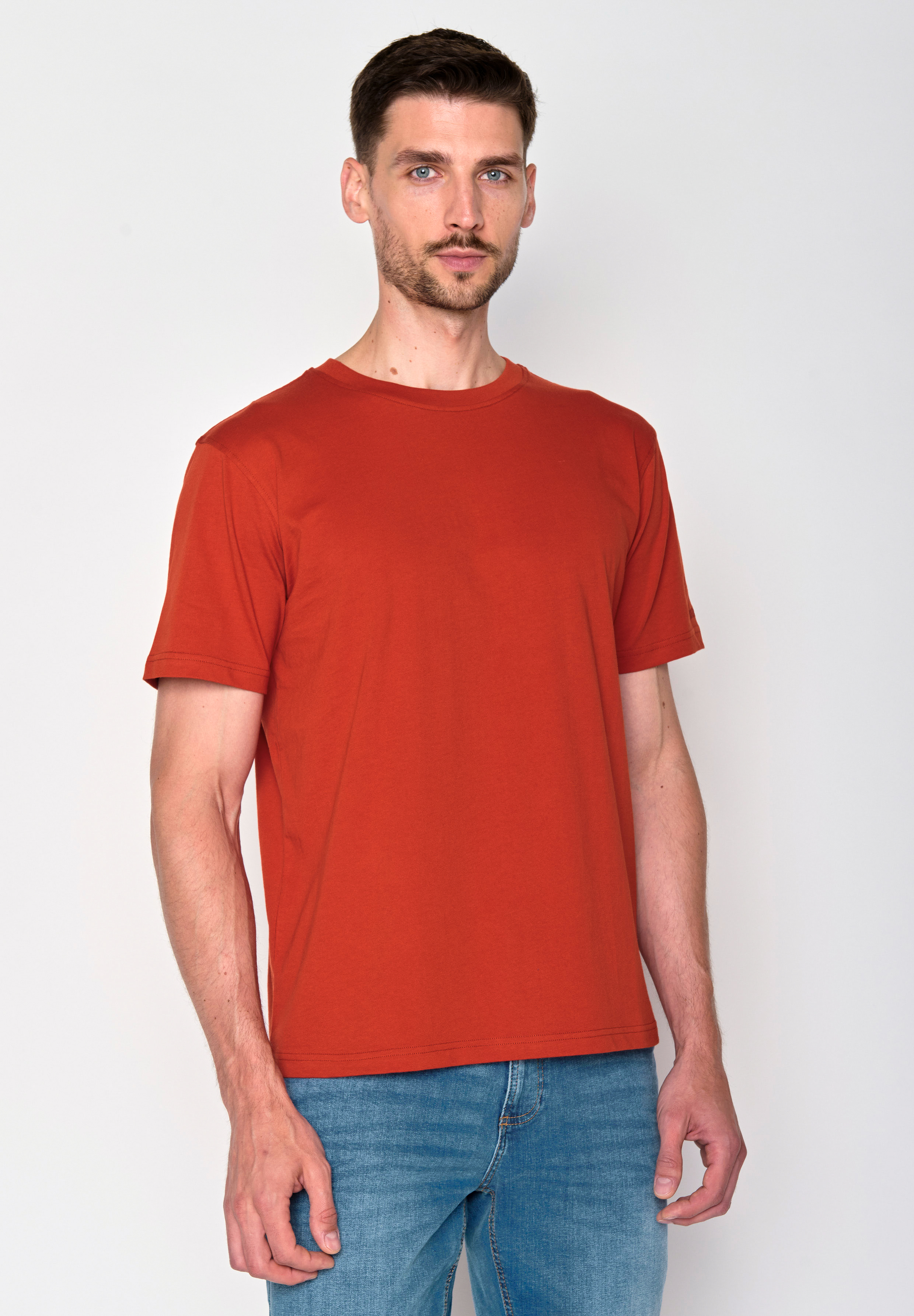 GREENBOMB - BASIC FUSION GOTS T-Shirt clay red