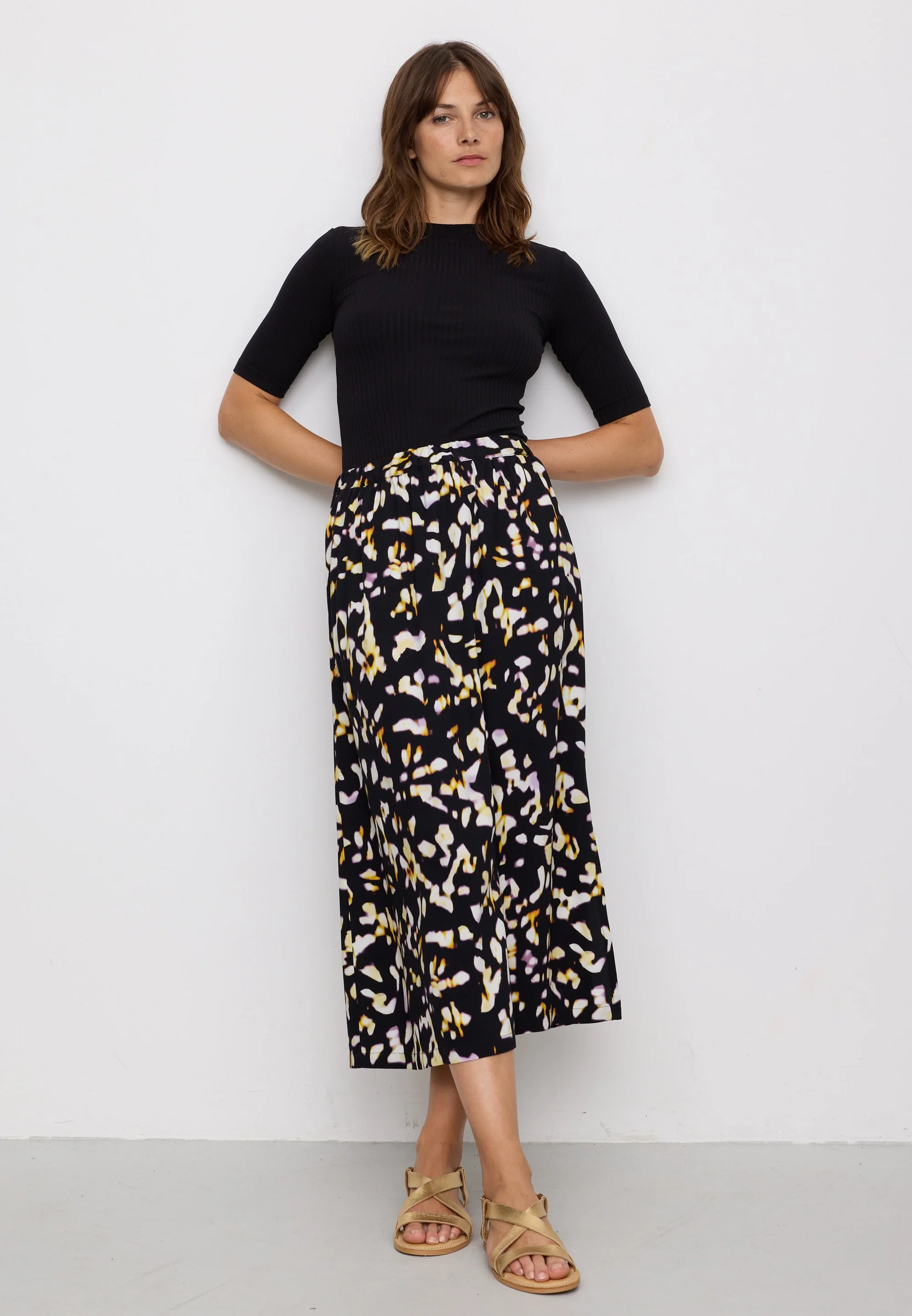 HOLLY BLURRY SKIRT Ecovero Rock black