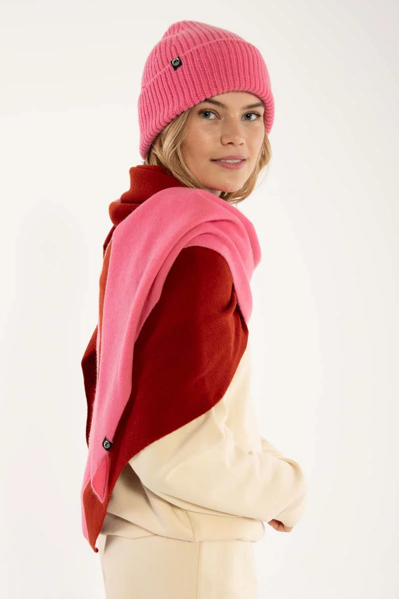 DANEFAE - DANEFIREPLACE WOOL Merino Schal spicey pink dk rust