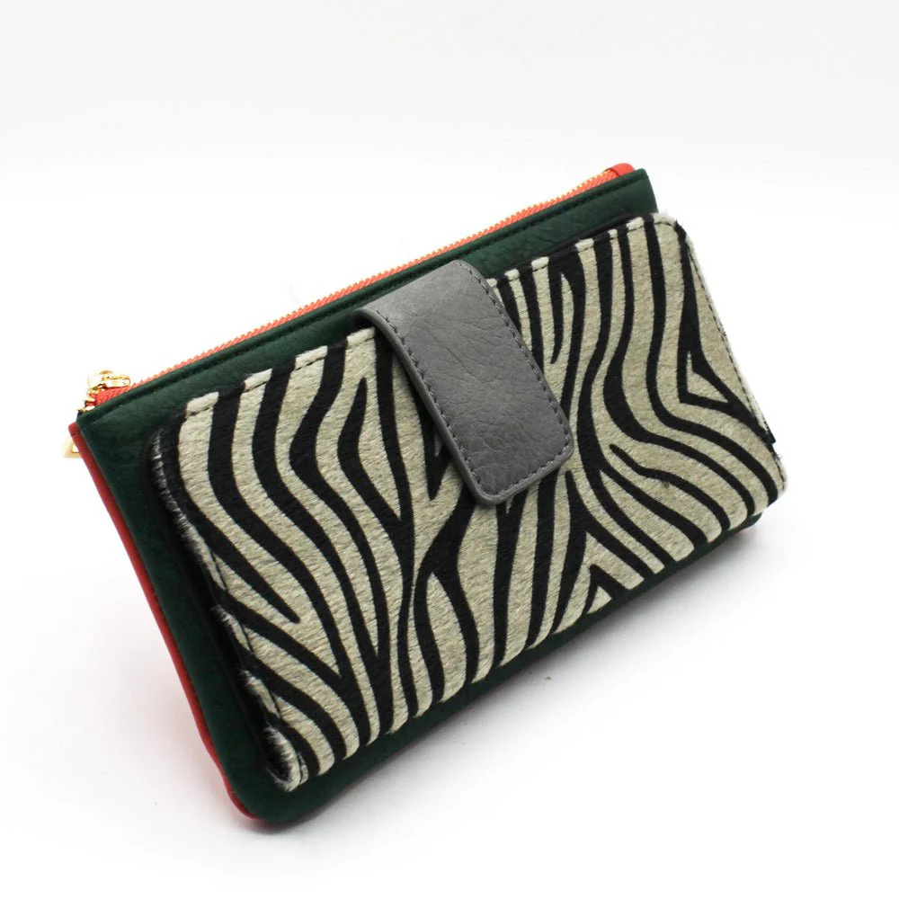 HOUSE OF DISASTER - ANIMAL ZEBRA PRINT WALLET Portemonnaie