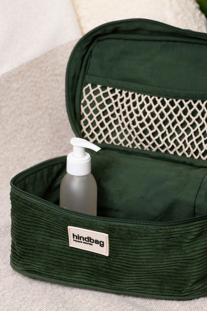 HINDBAG - GASPARD CORD Kulturtasche - tannengrün