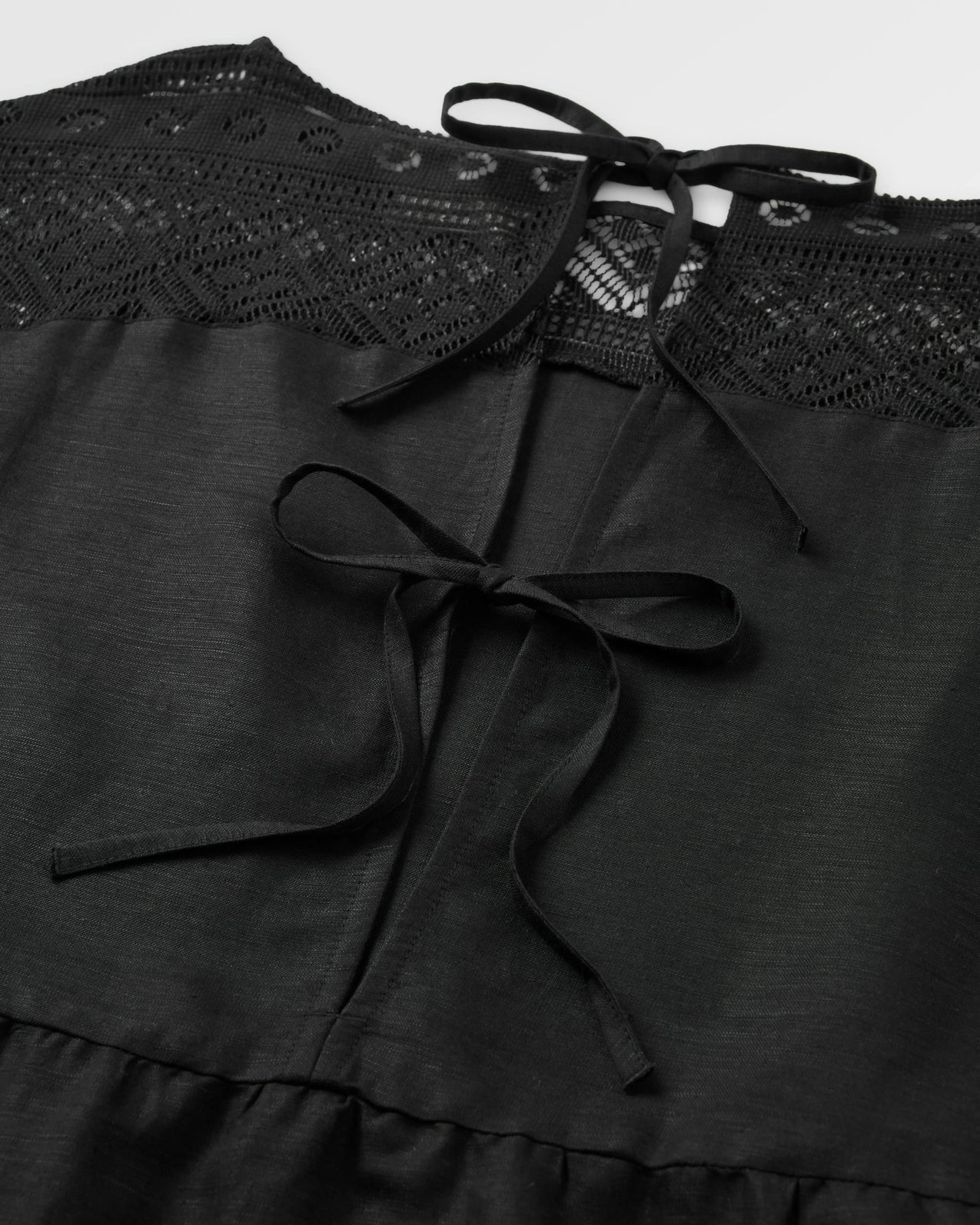 SONO Leinen Kleid - schwarz