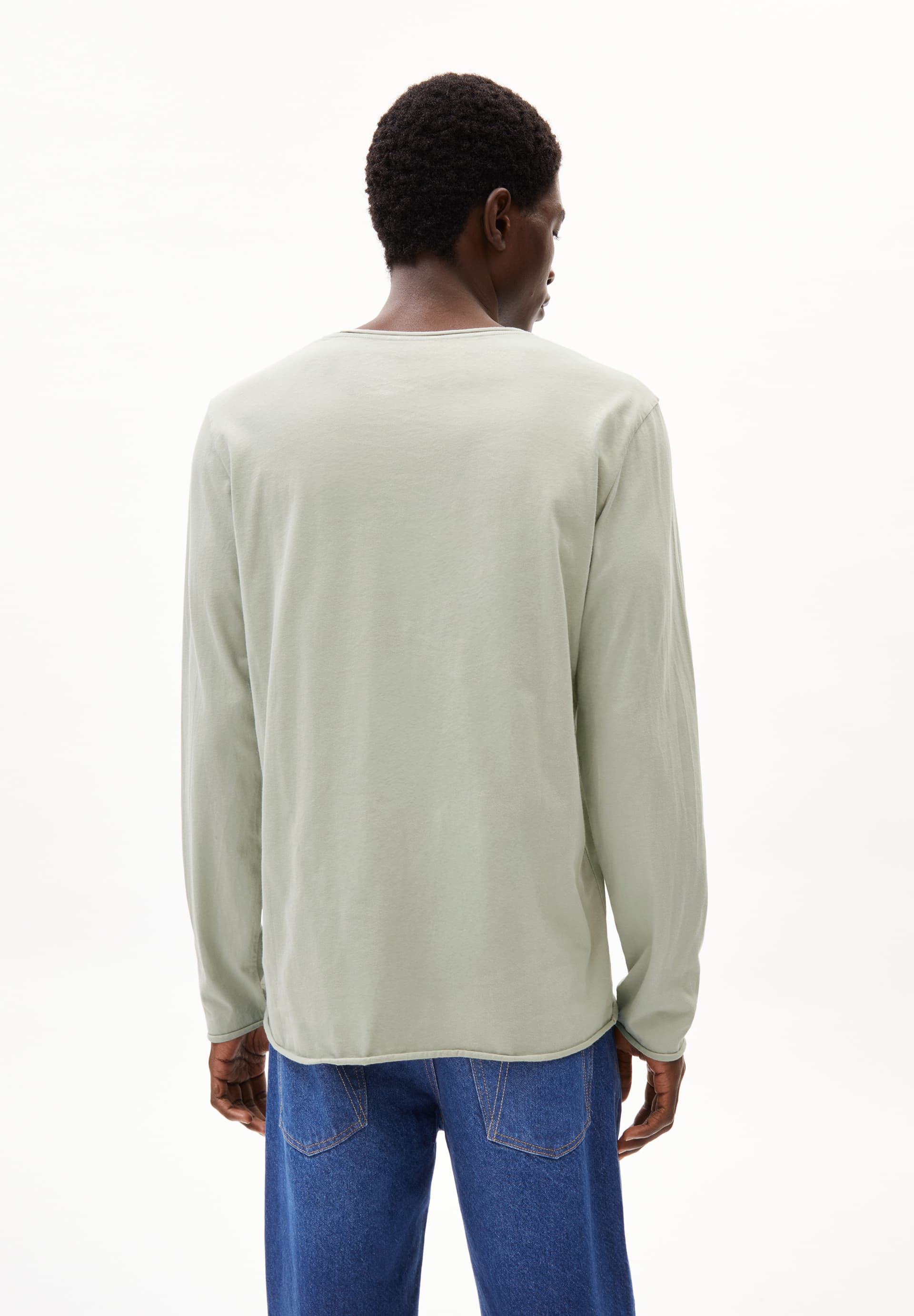 ARMEDANGELS - MAARKOS LS BRUSHED T- Shirt seagreen