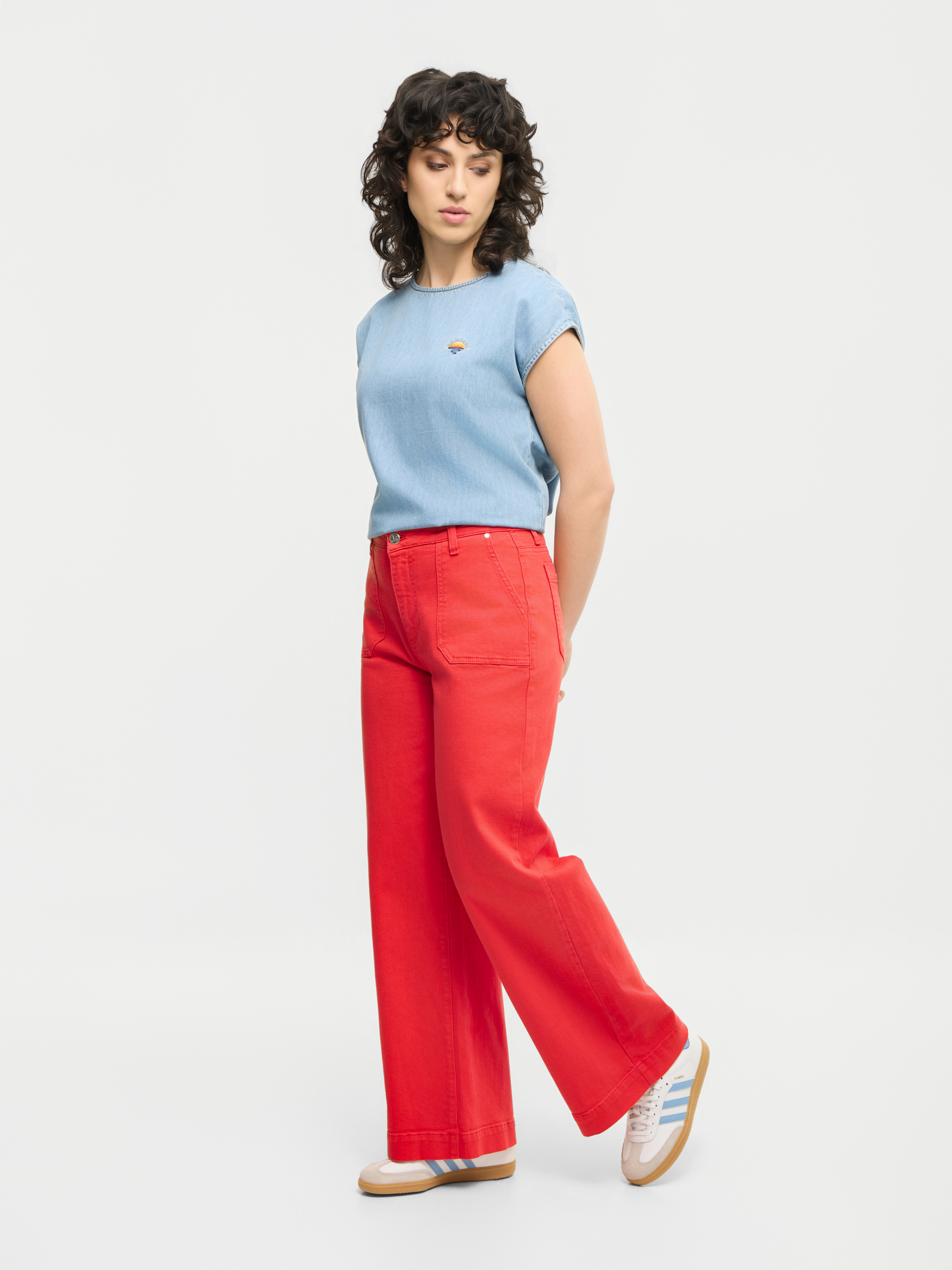 MADEMOISELLE YEYE - FLASHBACK ECOVERO TOP Shirt - light blue