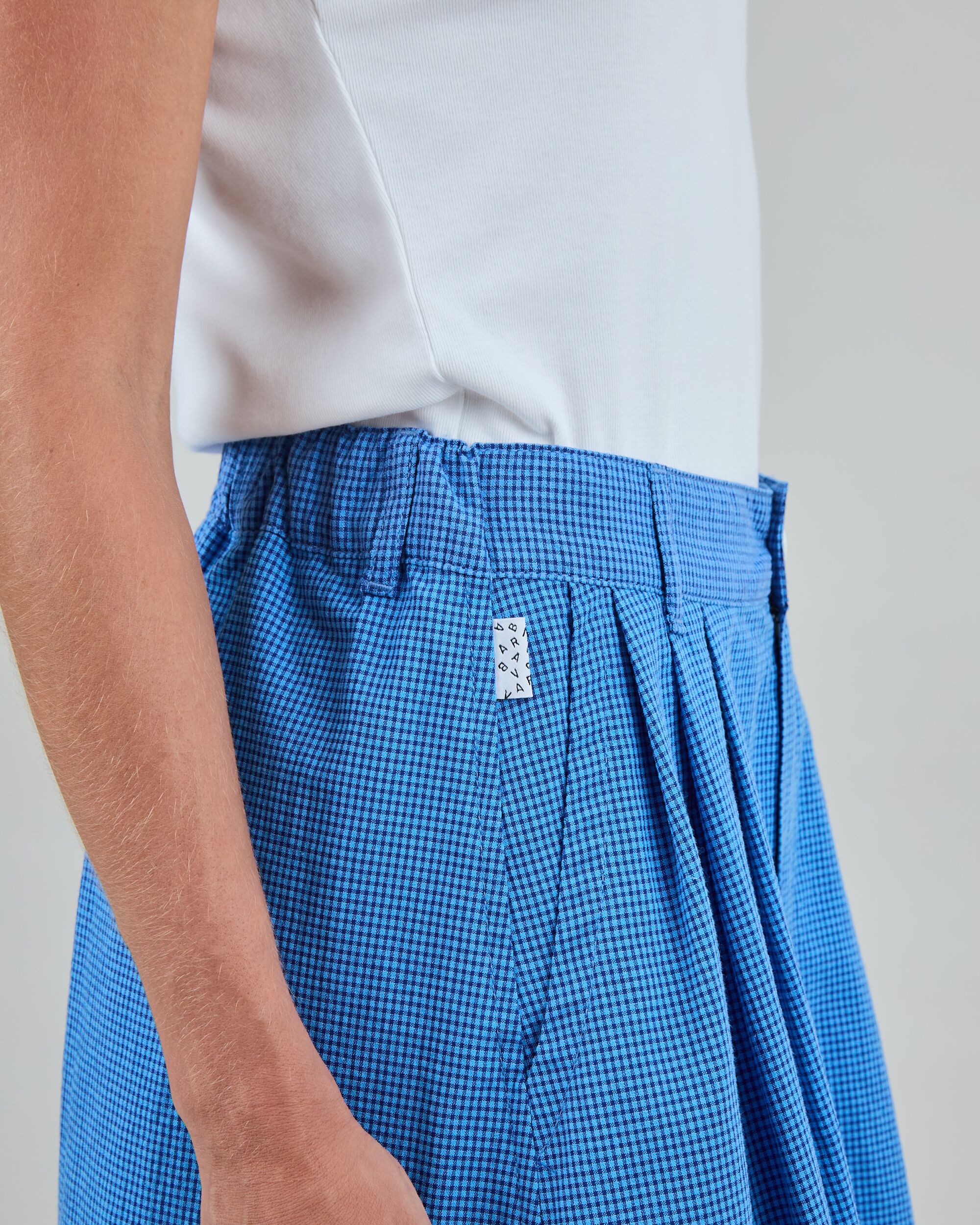 BRAVA FABRICS - KARO MIDI SKIRT Rock blue