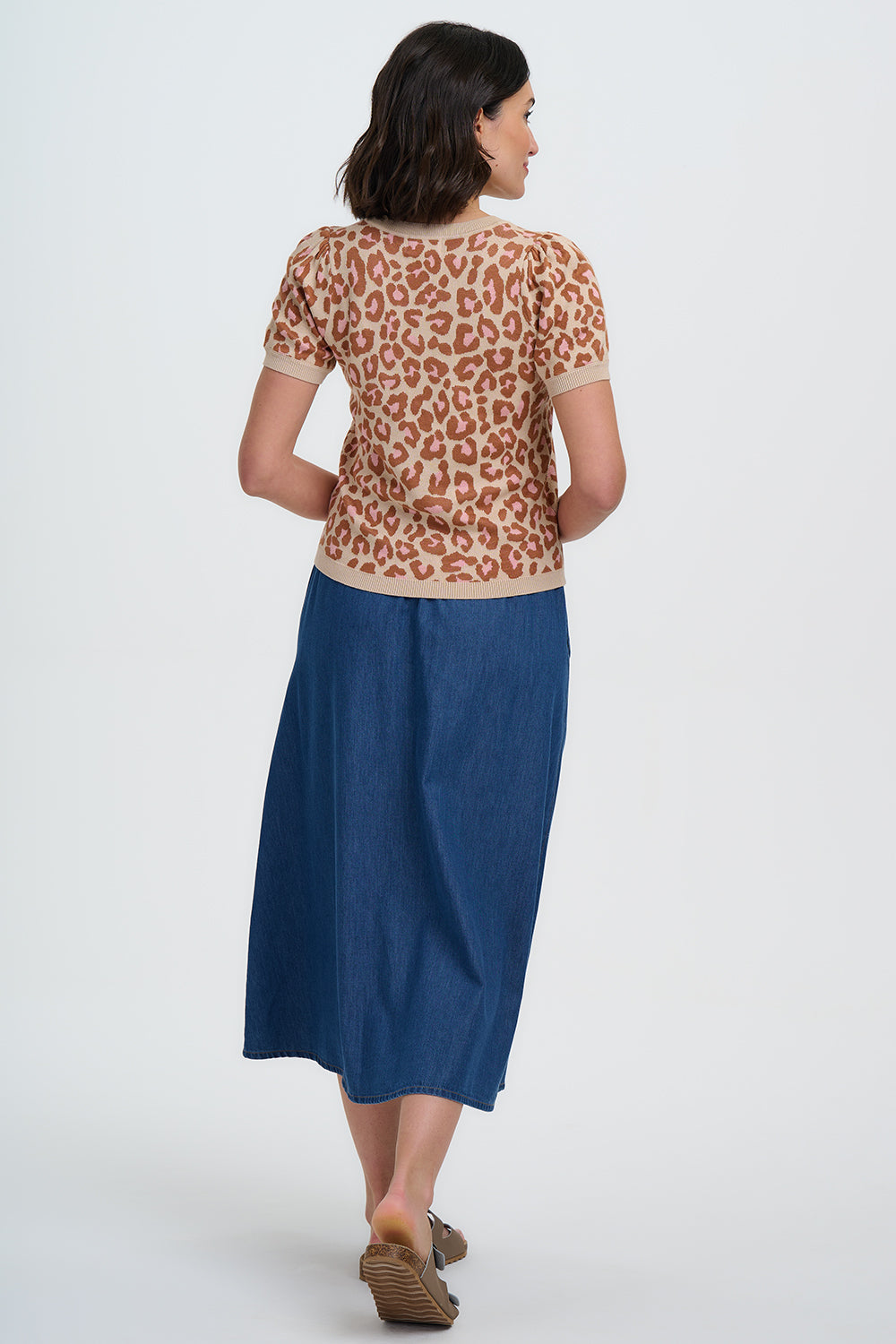 SUGARHILL BRIGHTON - GAYNA KNIT TOP Shirt oatmeal natural leopard