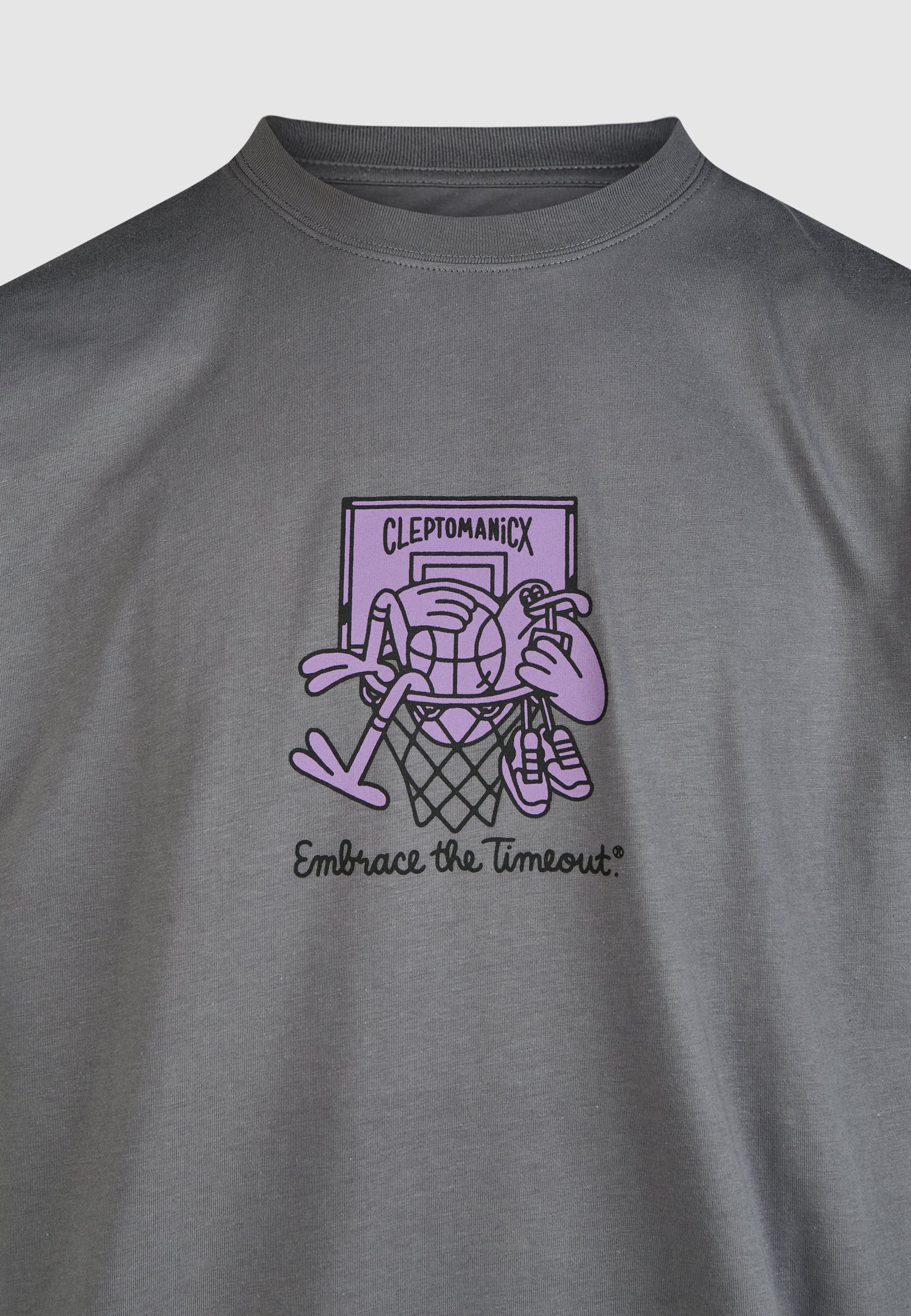 CLEPTOMANICX - EMBRACE BASKET CLASSIC TEE COLLECTION Shirt lava smoke
