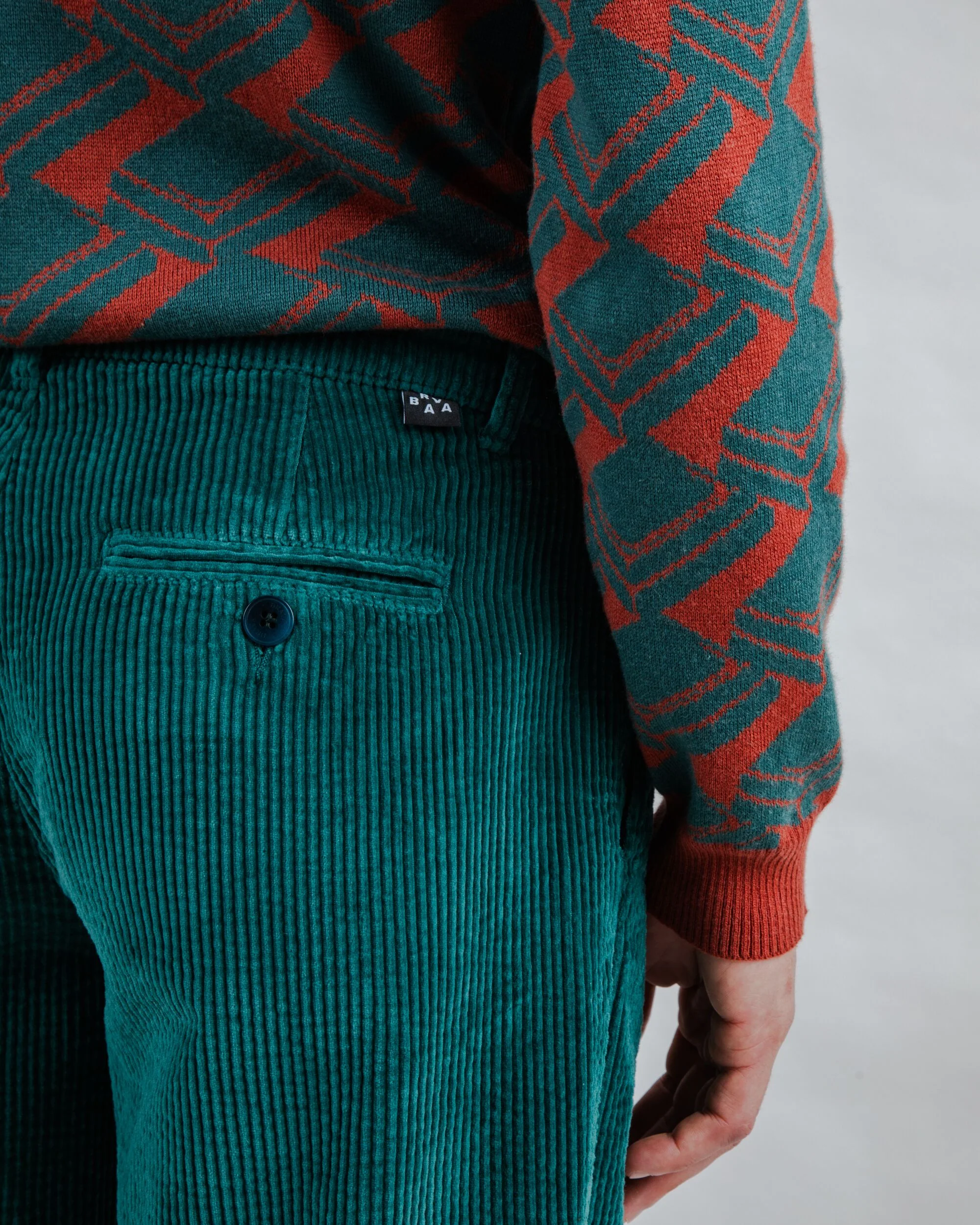 BRAVA  FABRICS - FRIDO CORDUROY Kord Hose green