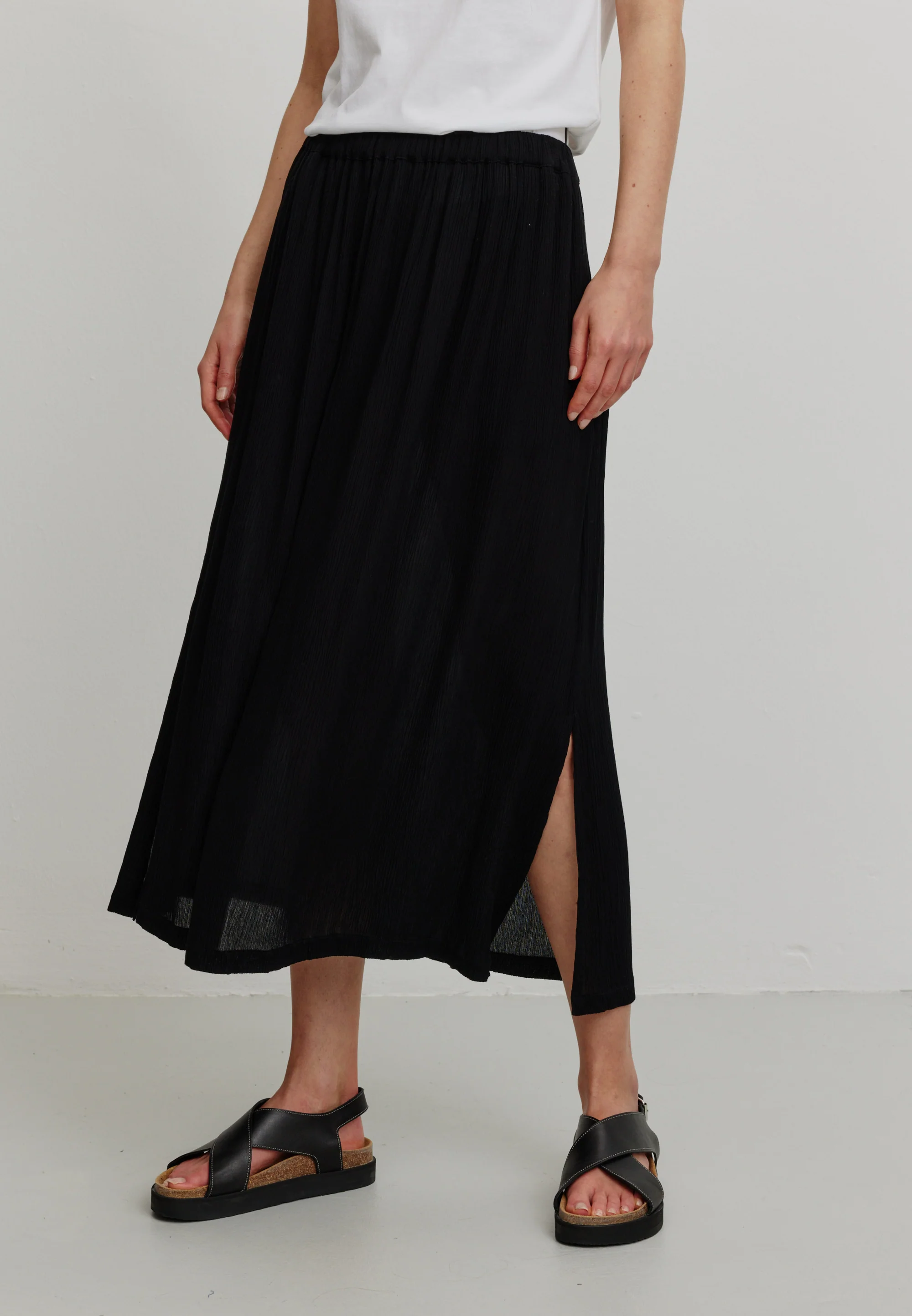 RECOLUTION - PEACH SKIRT Ecovero Rock black