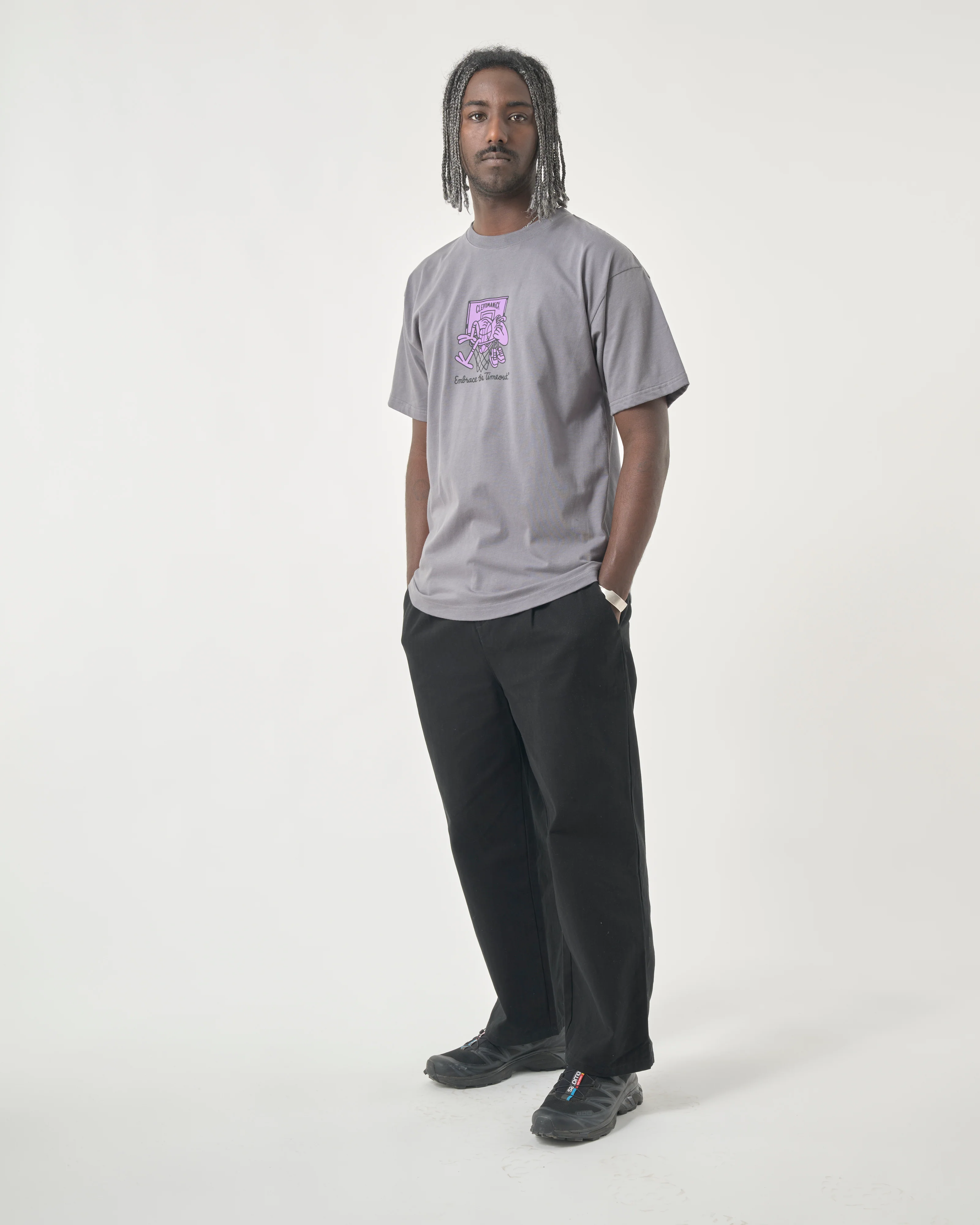 CLEPTOMANICX - EMBRACE BASKET CLASSIC TEE COLLECTION Shirt lava smoke
