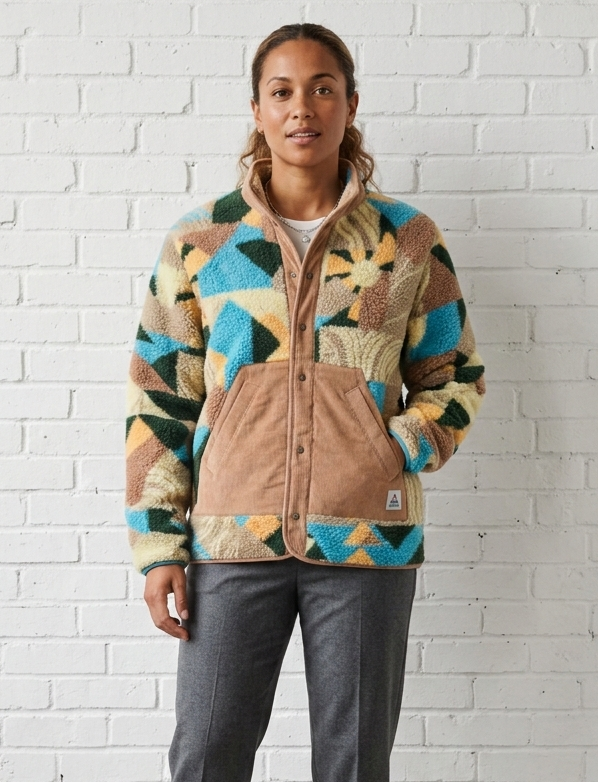 PASSENGER - CLOVER RECYCELED SHERPA FLEECE SHIRT Jacke sun patch simply taupe