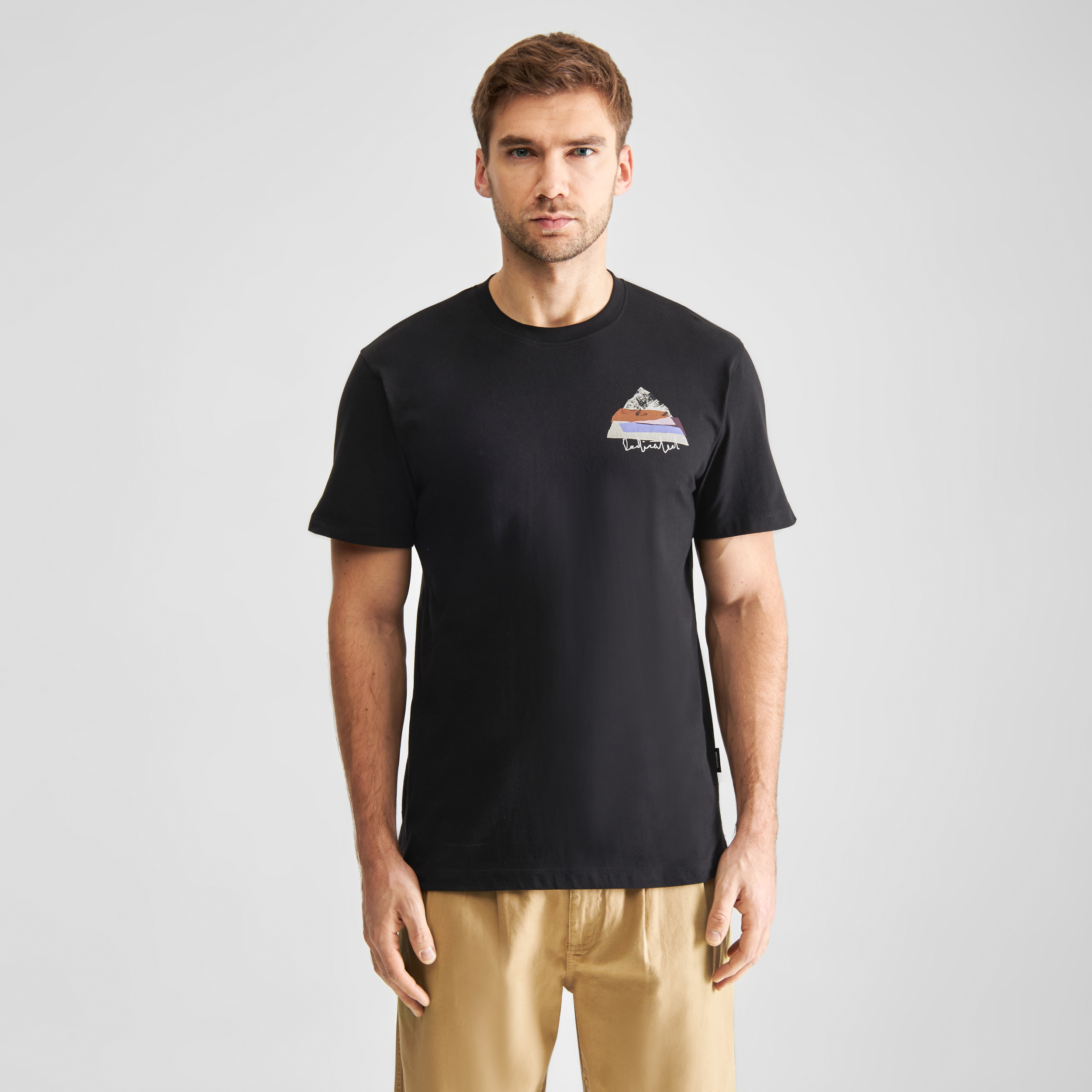 DEDICATED - CUT OUT MOUNTAIN STOCKHOLM T-Shirt black