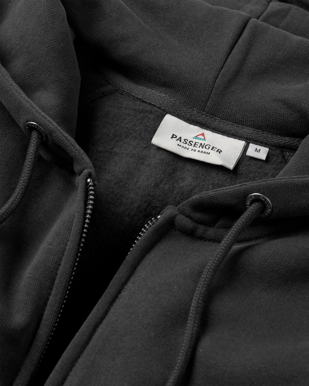 PASSENGER - HERITAGE Full Zip Recycelter Baumwoll-Hoodie - schwarz