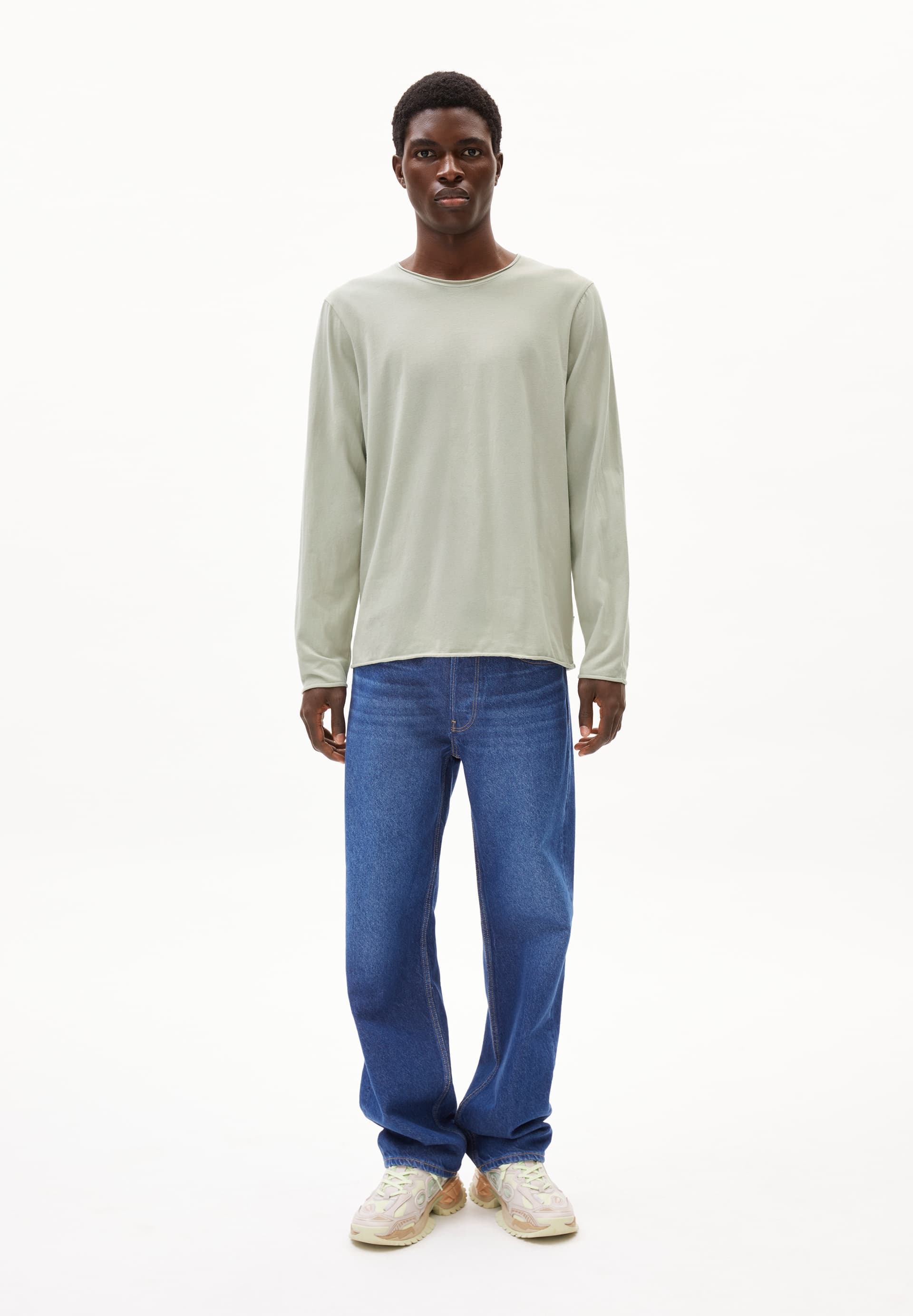 ARMEDANGELS - MAARKOS LS BRUSHED T- Shirt seagreen