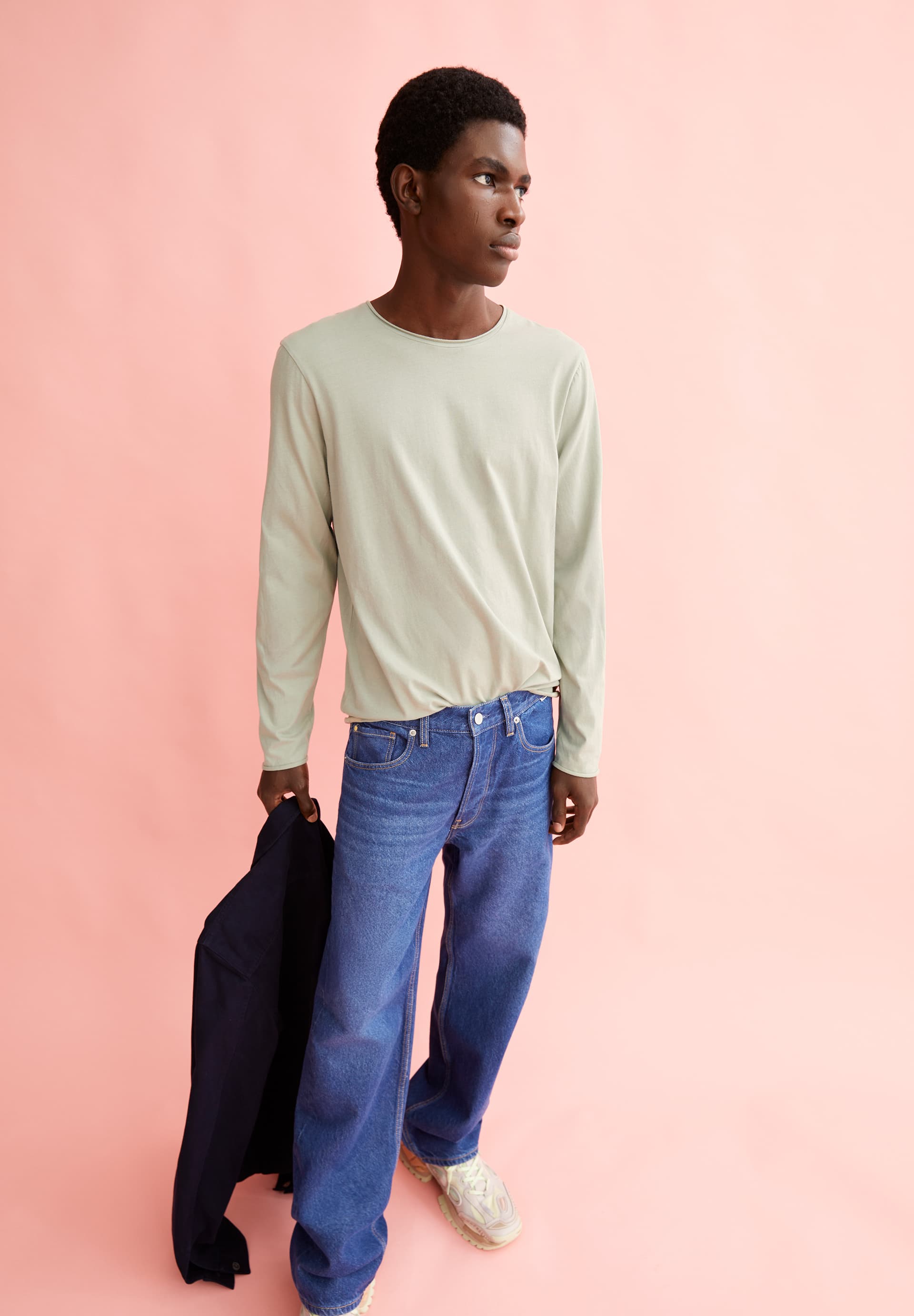 ARMEDANGELS - MAARKOS LS BRUSHED T- Shirt seagreen