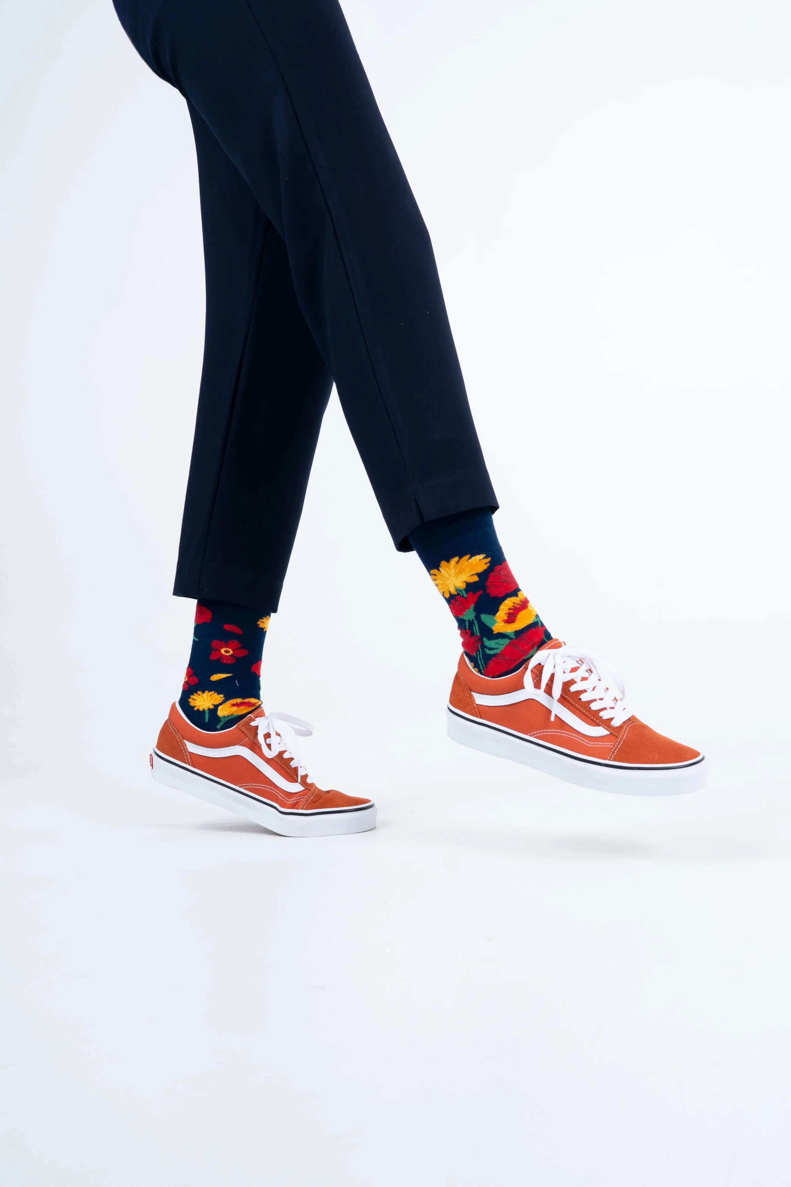 MANYMORNINGS - FLOWER POWER NAVY Motivsocken 35 - 46