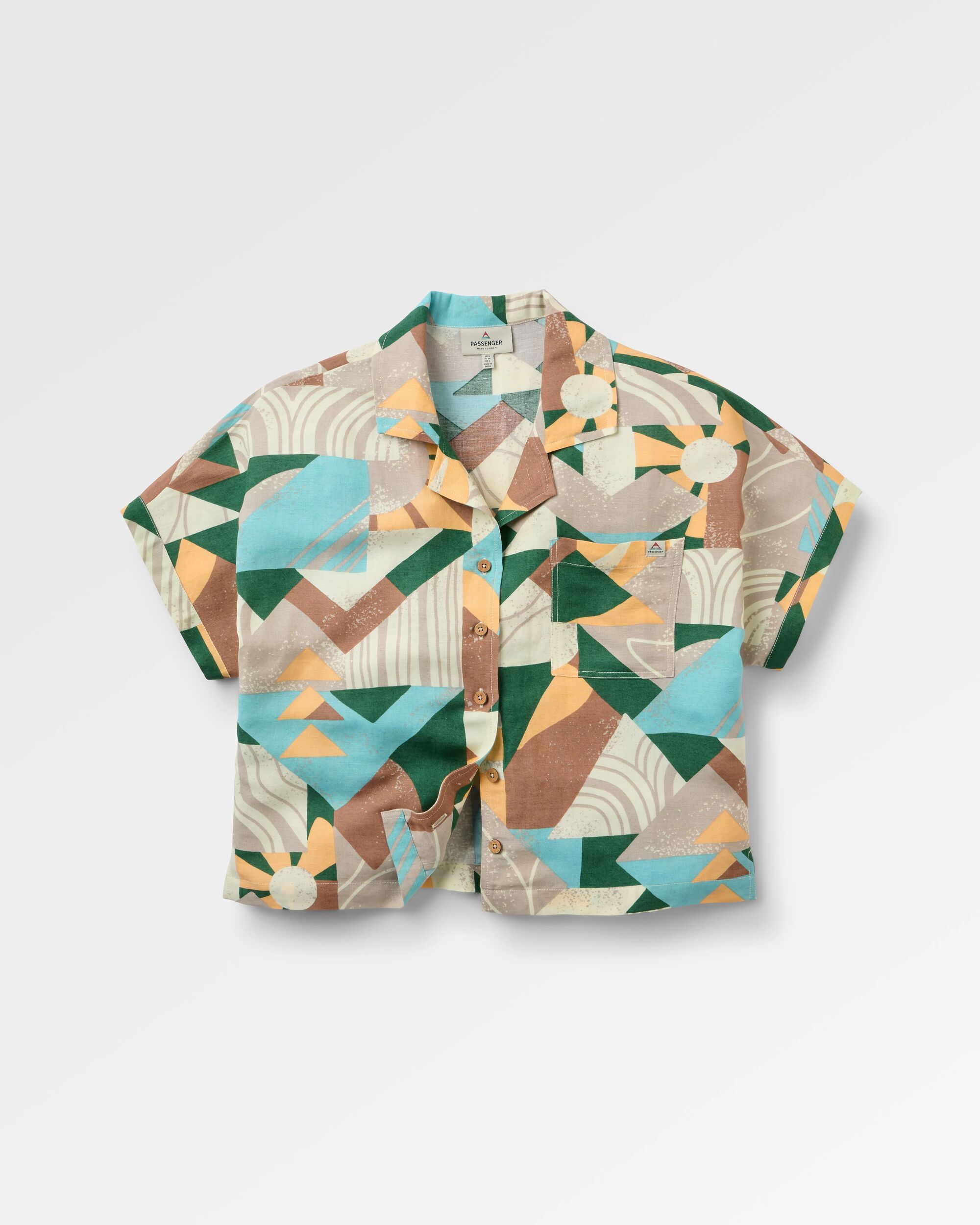 PASSENGER - ARDEN LINEN SHORT SLEEVE SHIRT Hemd simple taupe