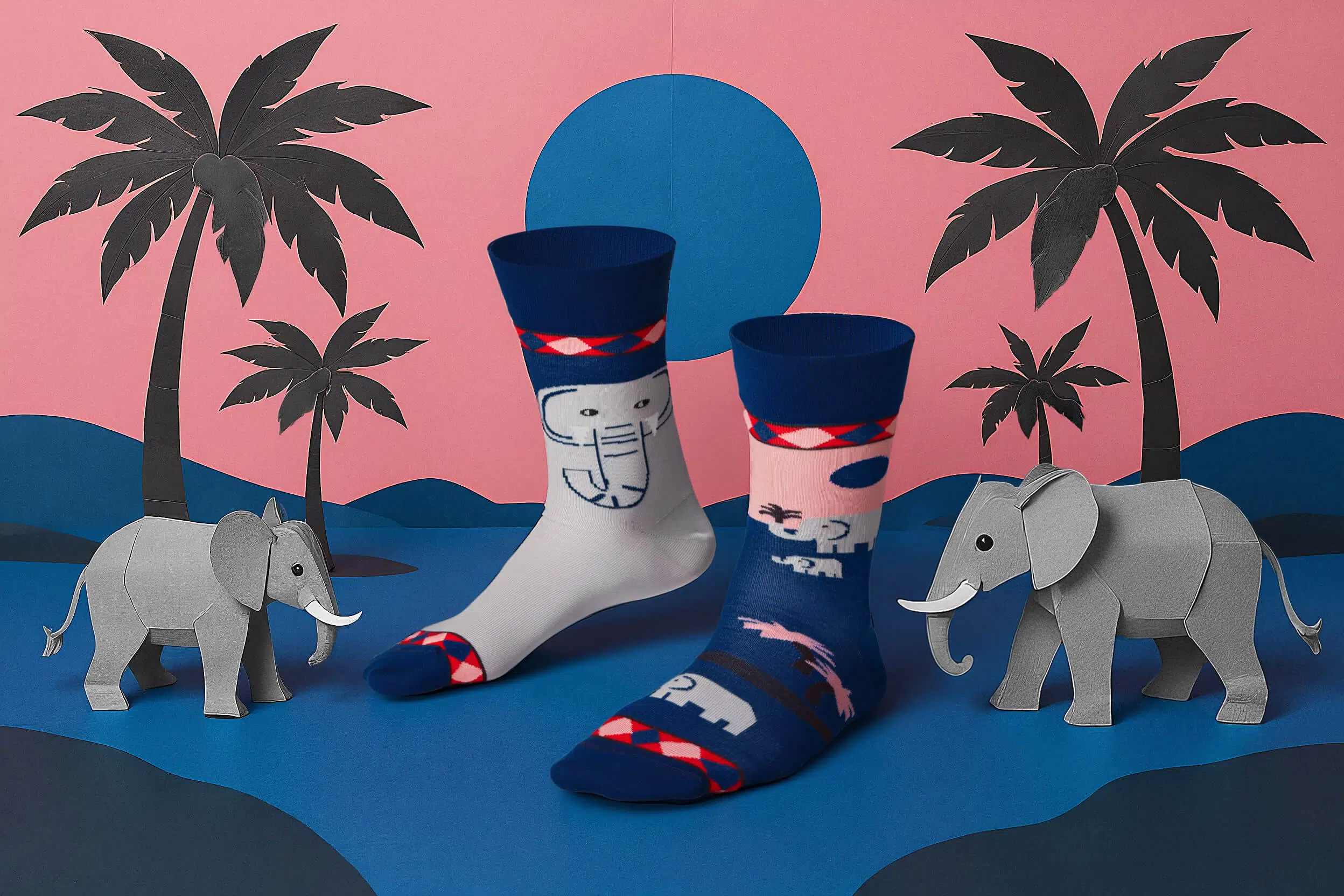 MANYMORNINGS - FUNKY ELEPHANT Motivsocken 35 - 46