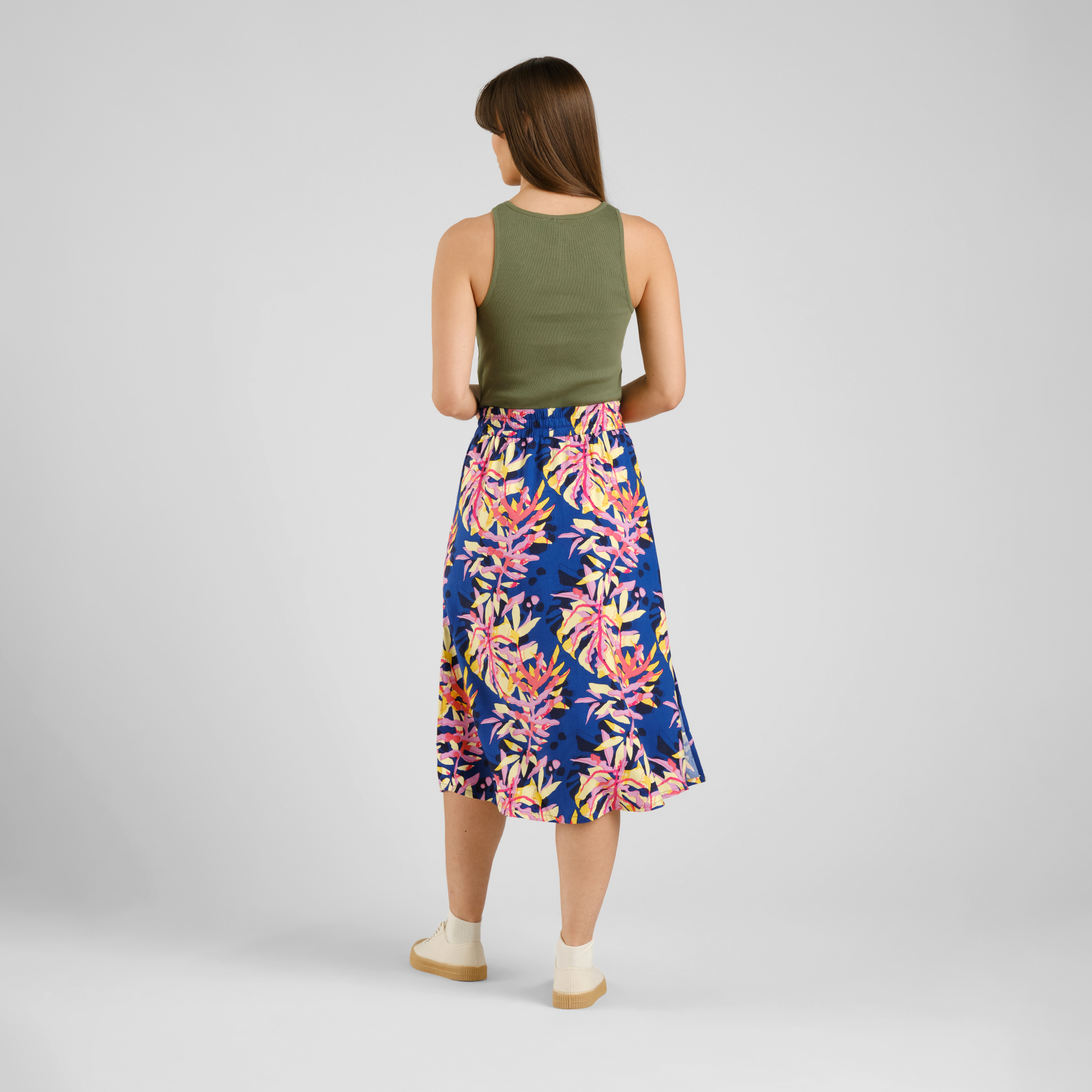 DEDICATED - KLIPPAN TROPICAL COLLAGE SKIRT Ecovero Rock multi
