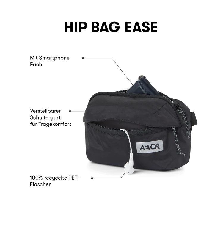 AEVOR - EASE HIP BAG Ripstop black