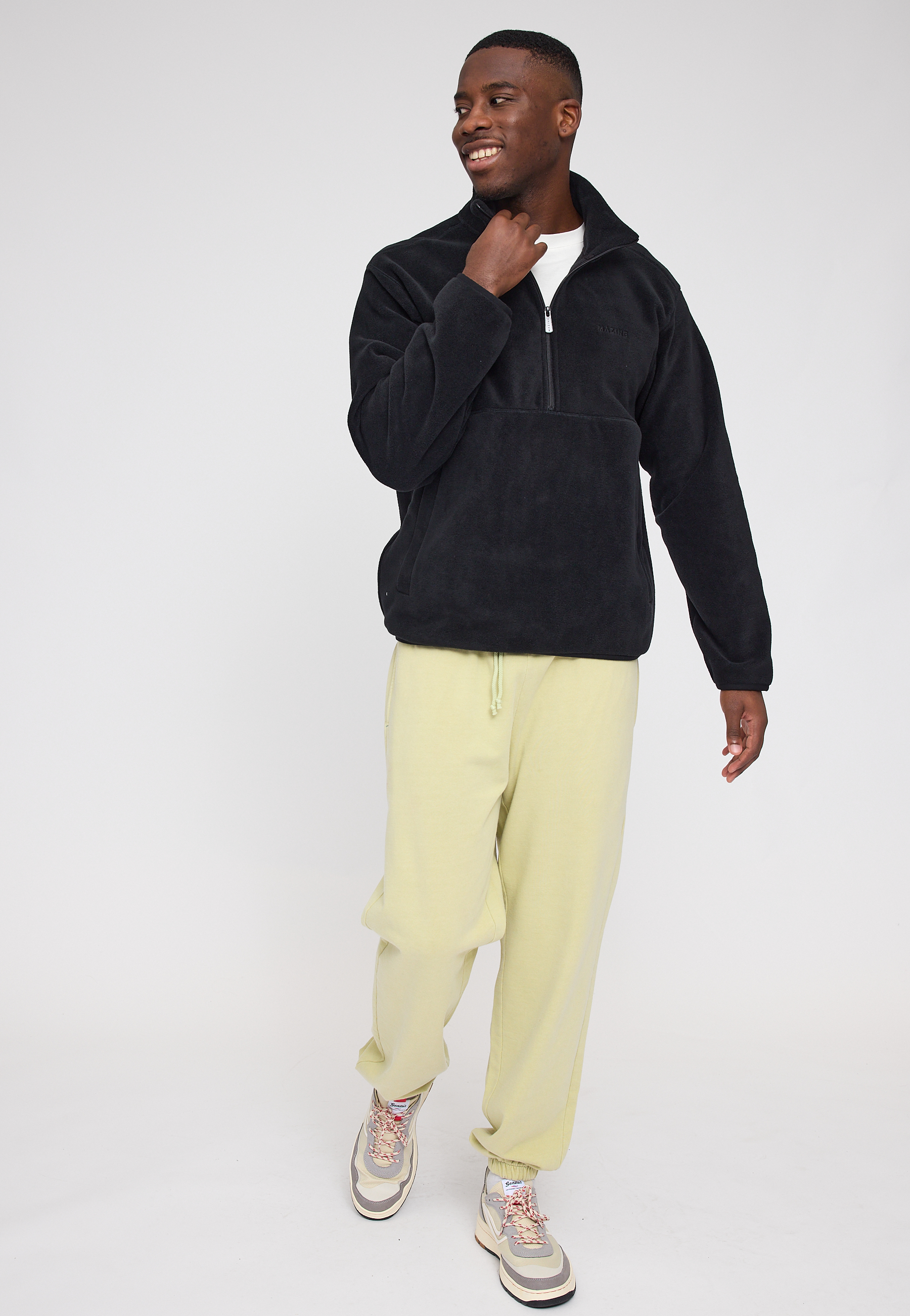 MAZINE - FRED FLEECE HALF ZIP Pullover blackMAZINE - FRED FLEECE HALF ZIP Pullover black