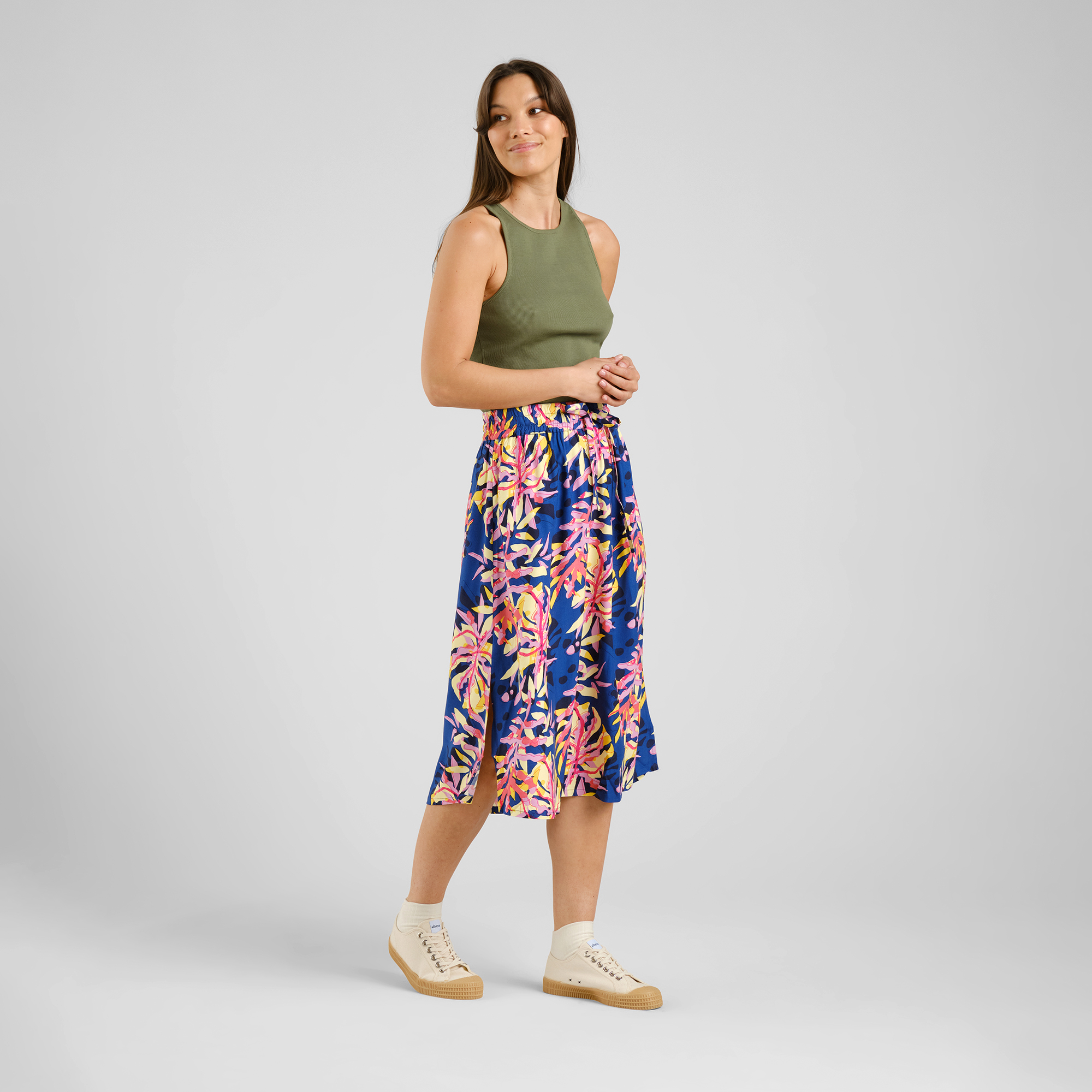 DEDICATED - KLIPPAN TROPICAL COLLAGE SKIRT Ecovero Rock multi