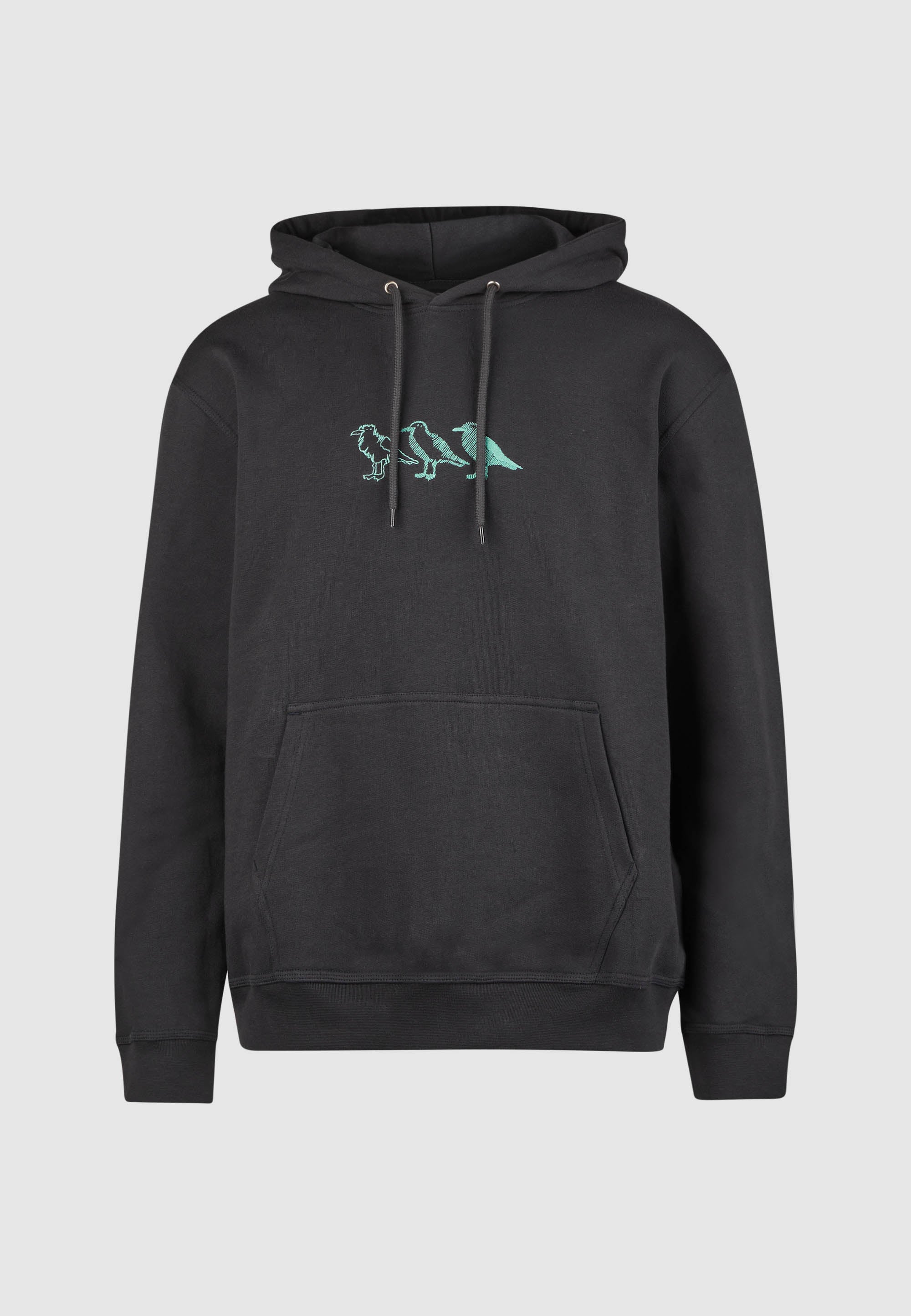 CLEPTOMANICX - SCRIBBLE GULL GRAPHIC HOODED Kapuzenpullover blue graphite
