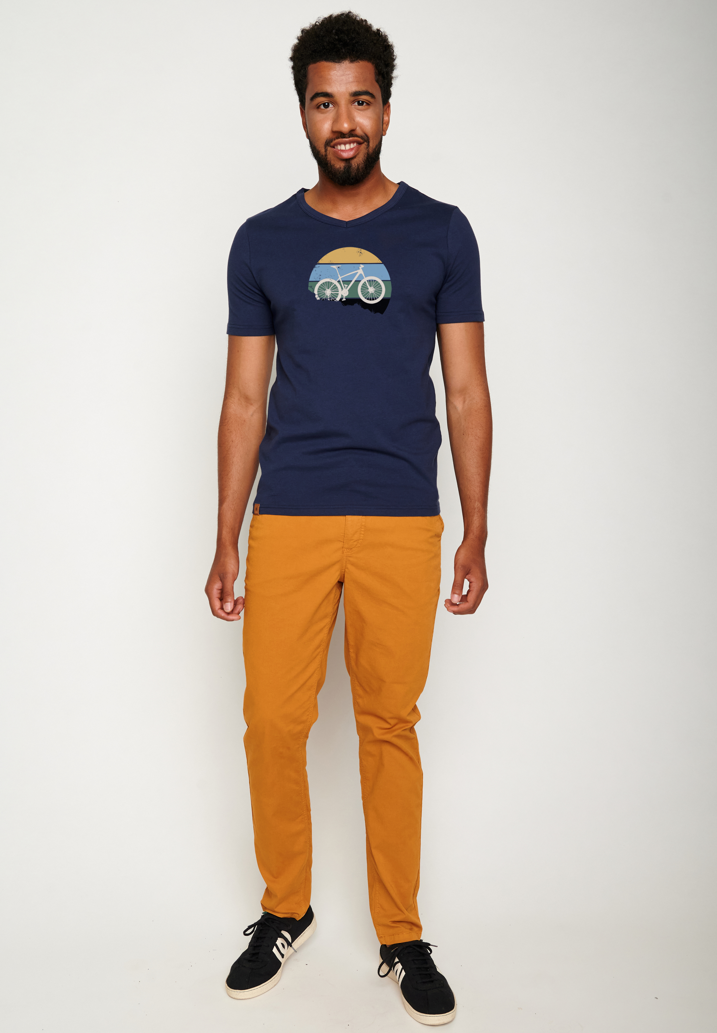 GREENBOMB - BIKE DOWNHILL Peak T-Shirt navy