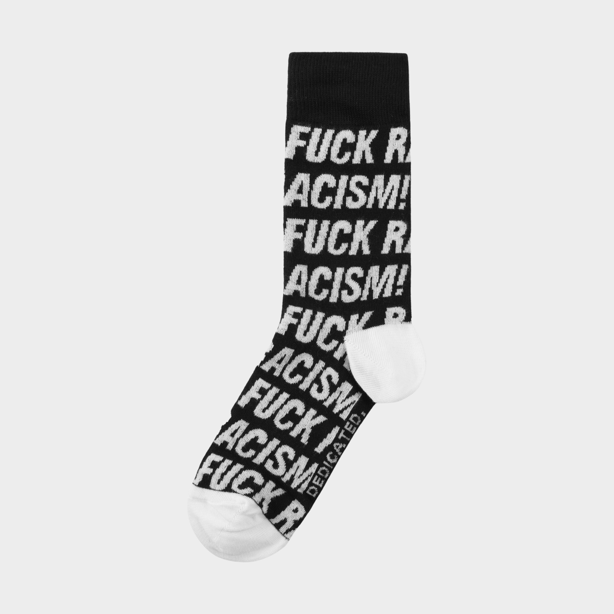FUCK RACISM SIGTUNA Motivsocken 35 - 46 black black