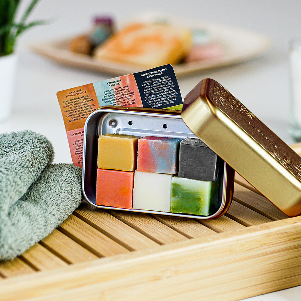 Puremetics - TESTBOX `Seifenminis mit Seifenbox`- gold