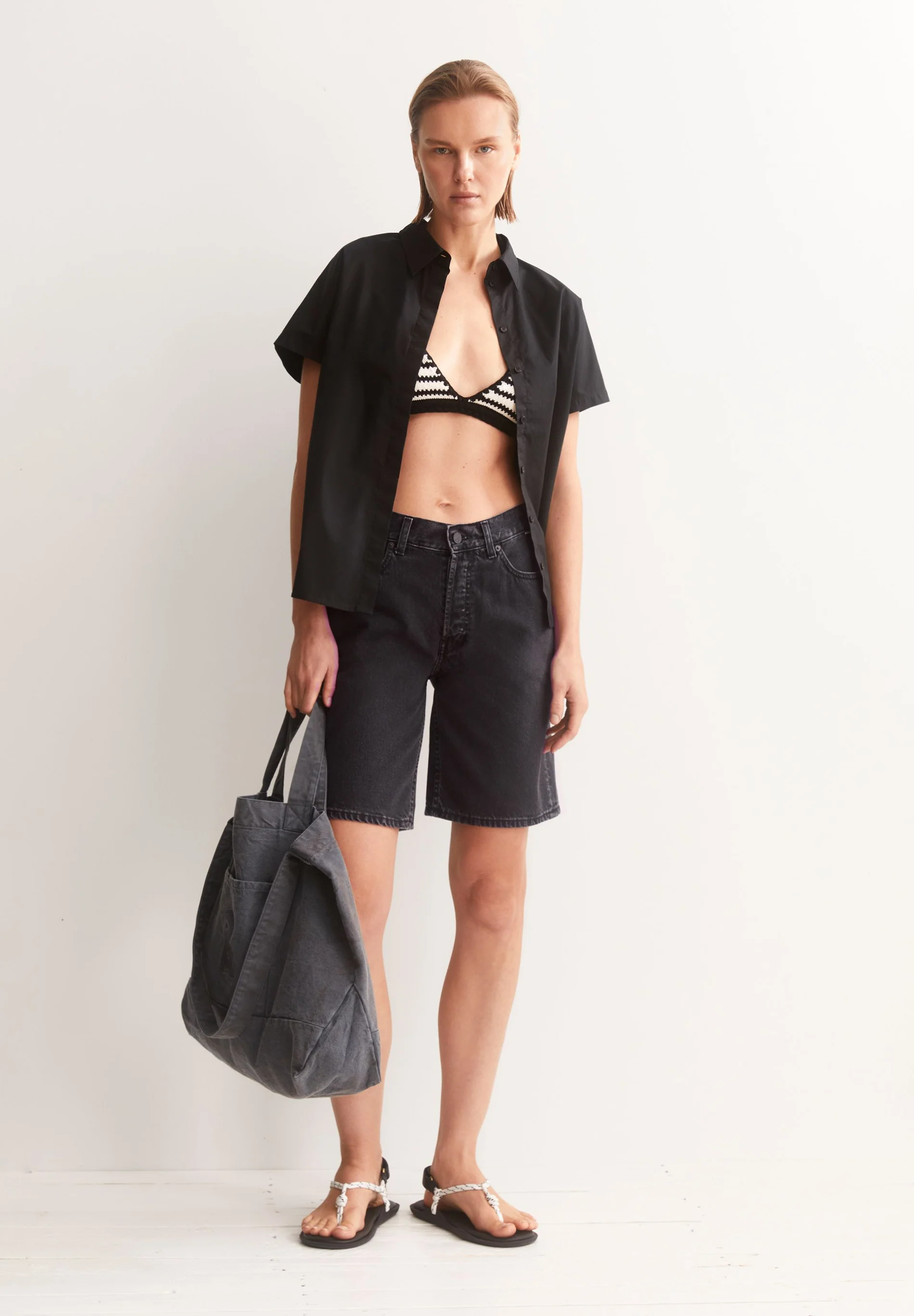 ARMEDANGELS - THALINAA  DENIM SHORT Short ebony black