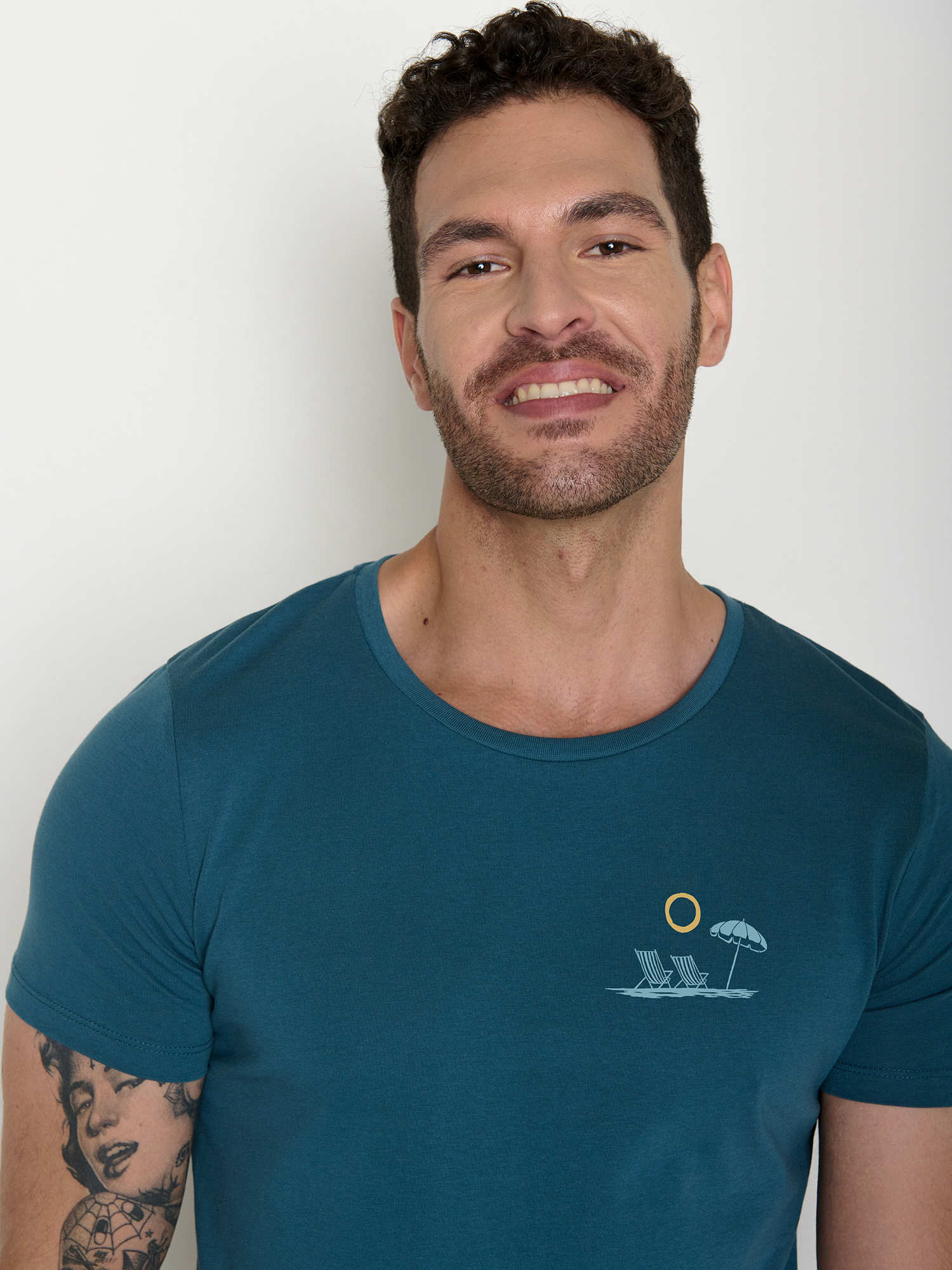 GREENBOMB - BEACH VIEW Guide T-Shirt blue stone