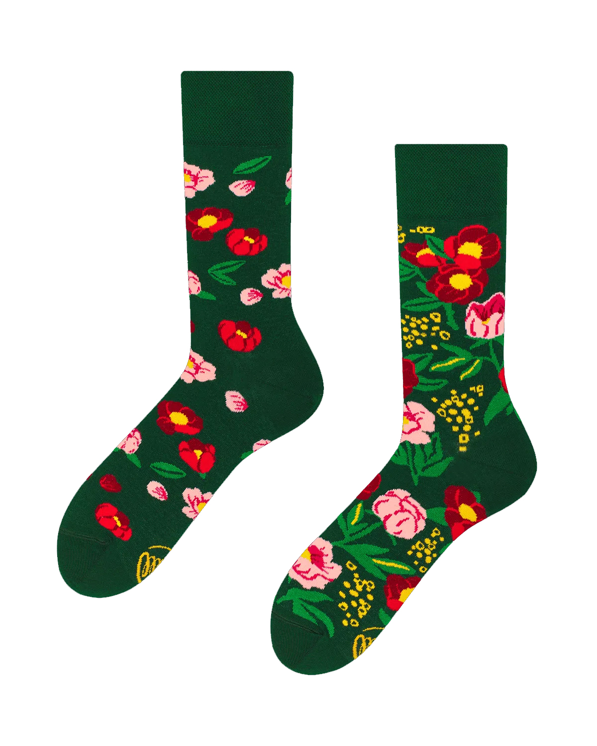 MANYMORNINGS - FLOWER POWER GREEN Motivsocken 35 - 46