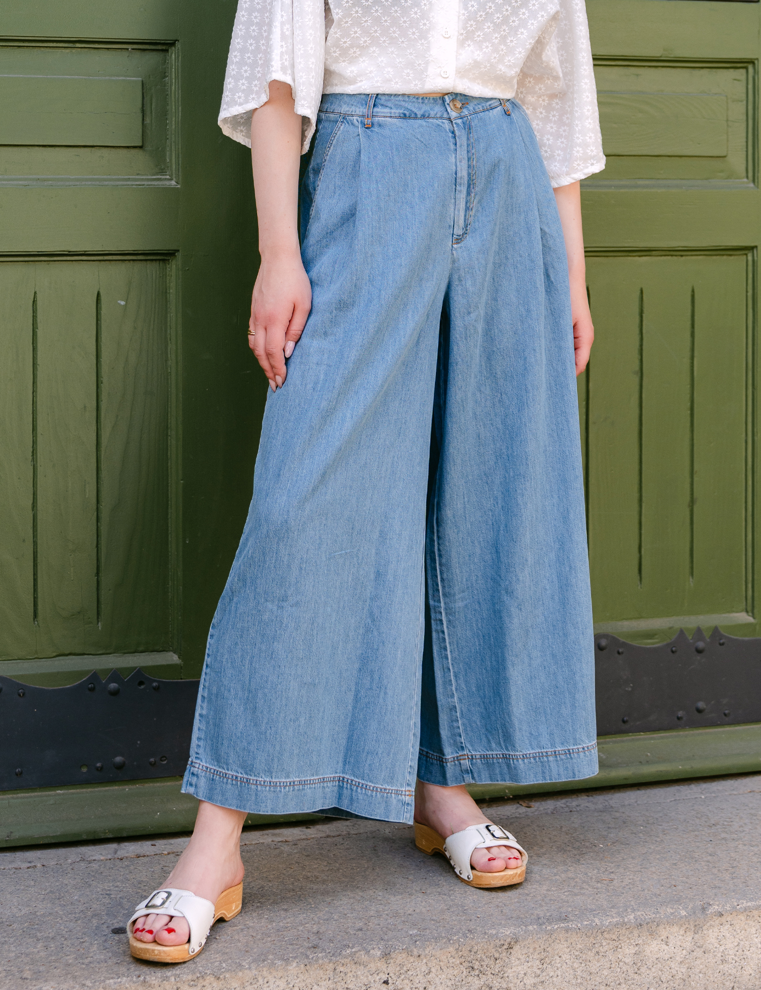 MADEMOISELLE YEYE - WINDY WAY CULOTTE Hose - light blue