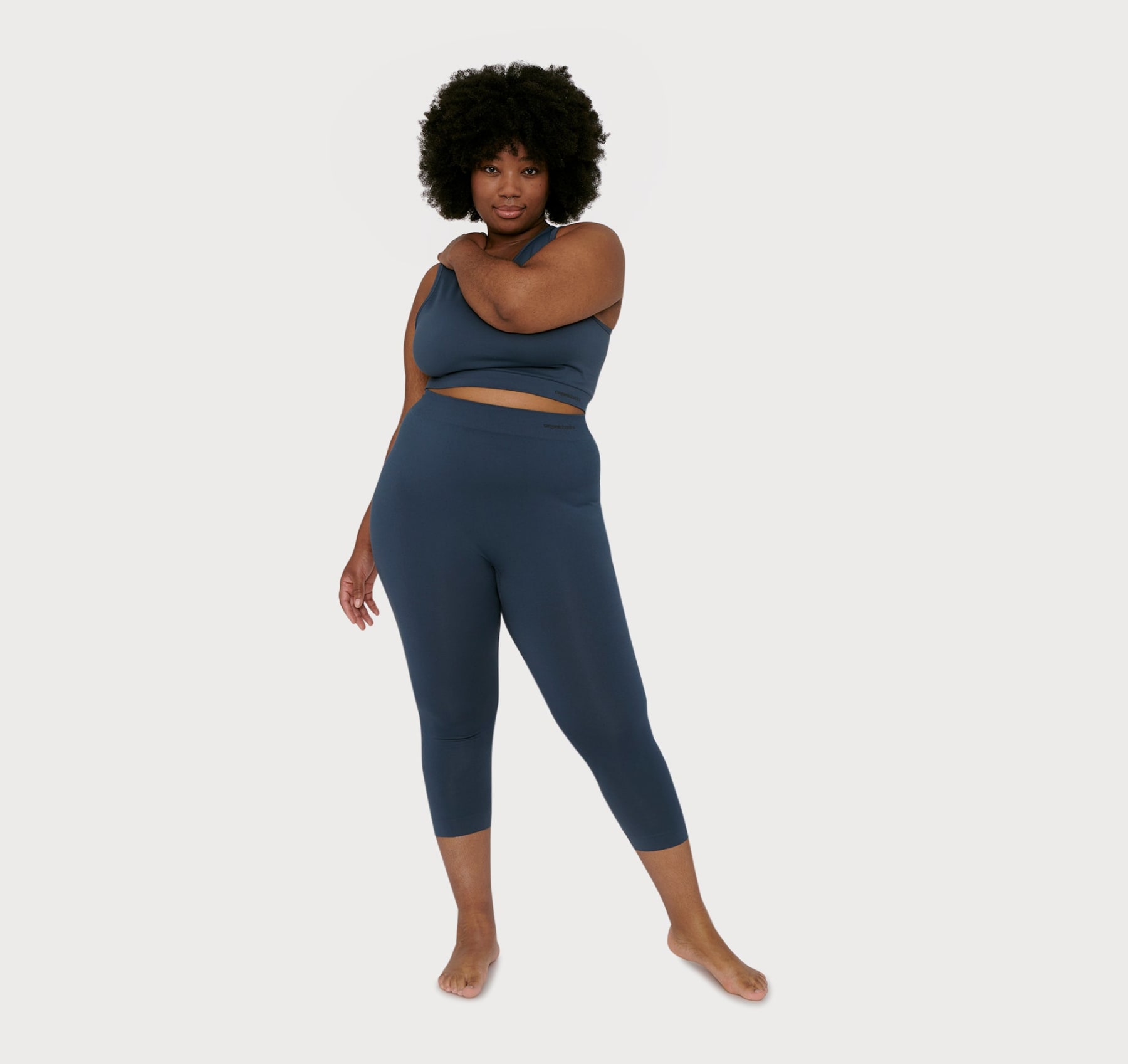 ORGANIC BASICS - ACTIVE 3/4 Leggings - dusty blue