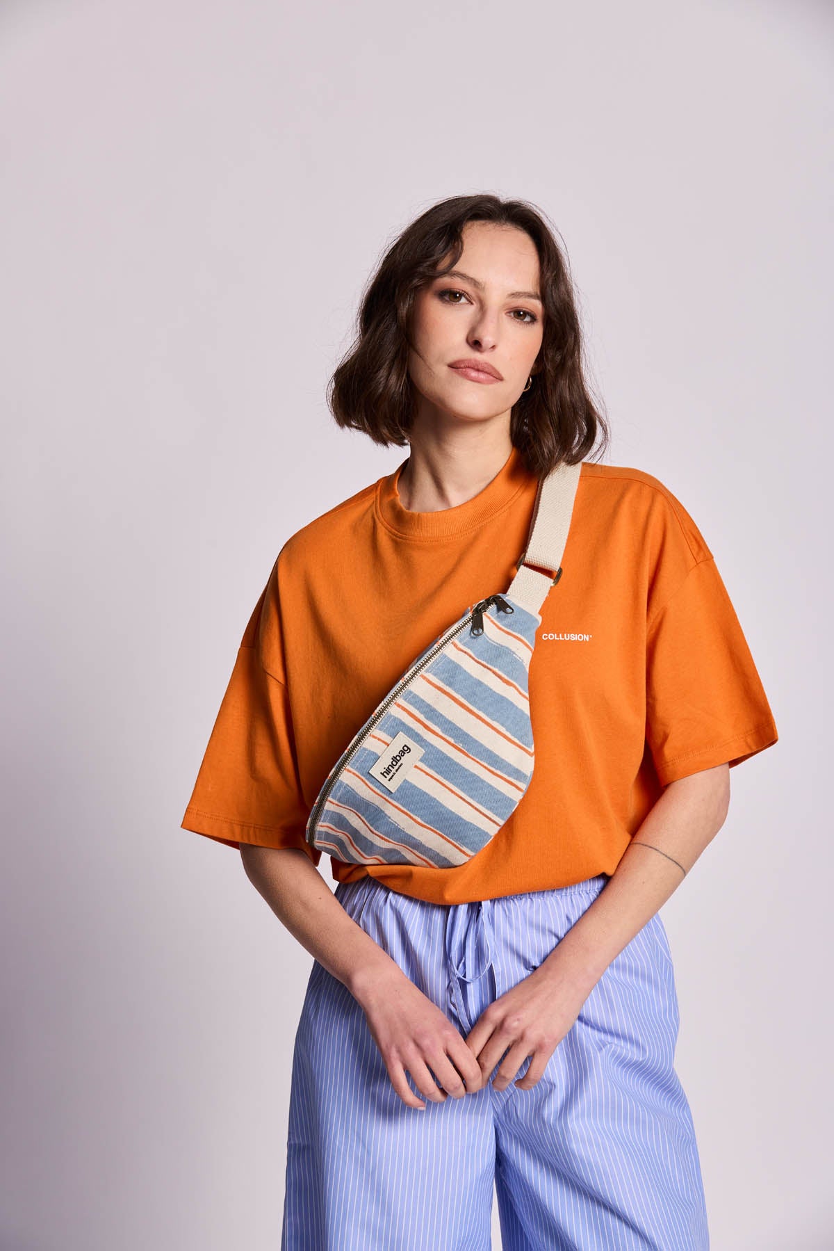 HINDBAG - OLIVIA Tasche - orange blue stripes