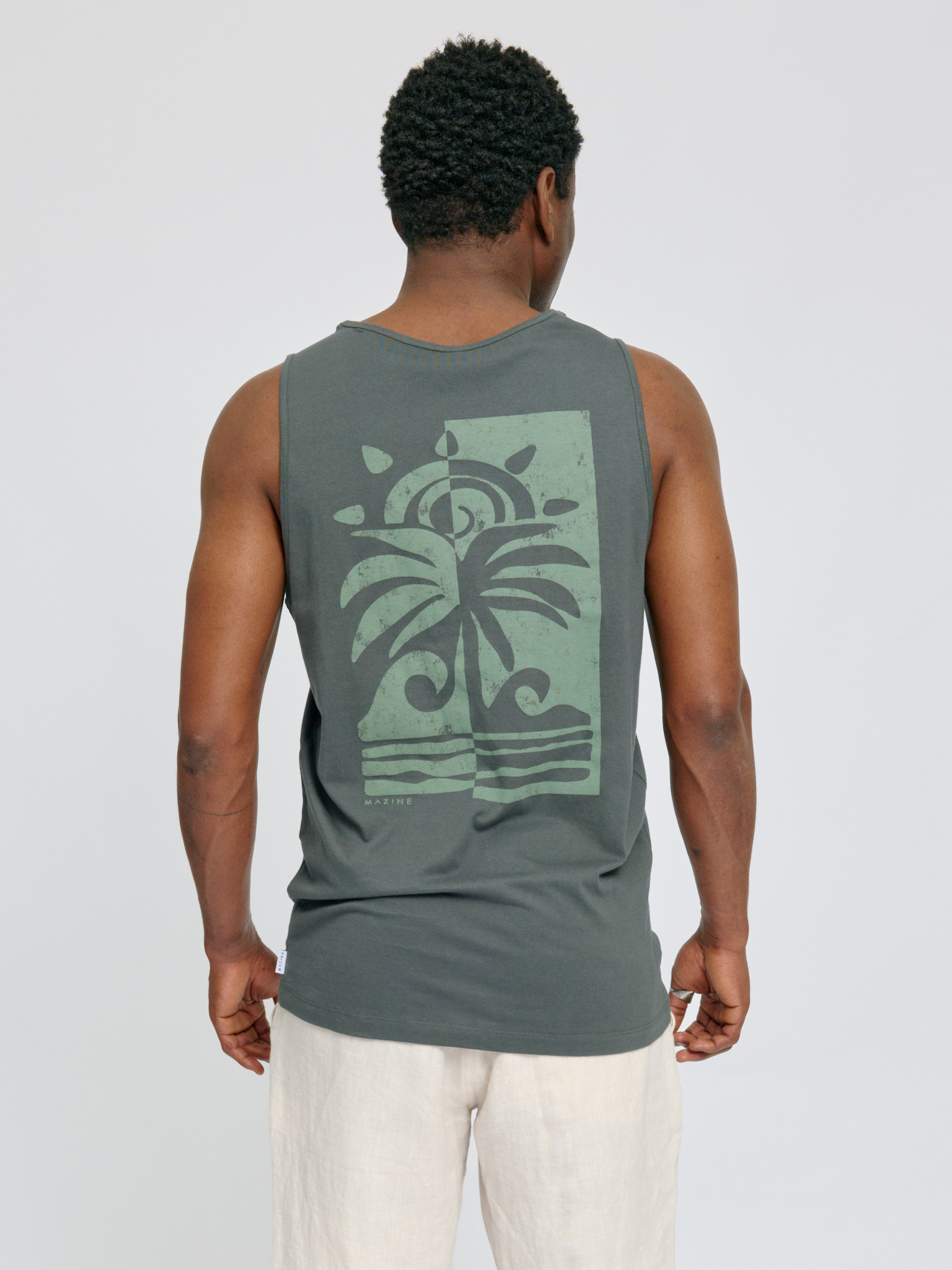 MAZINE - FELIX BACKPRINT TANKTOP GOTS Shirt bottle palm