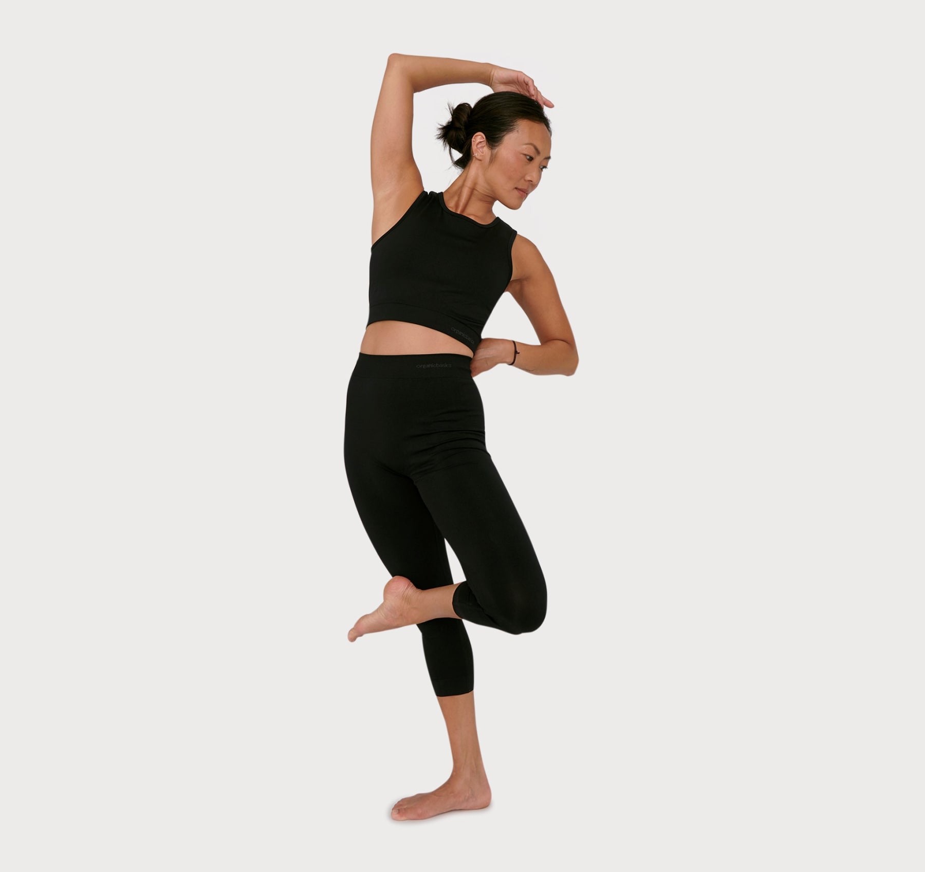 ORGANIC BASICS - ACTIVE 3/4 Leggings - black