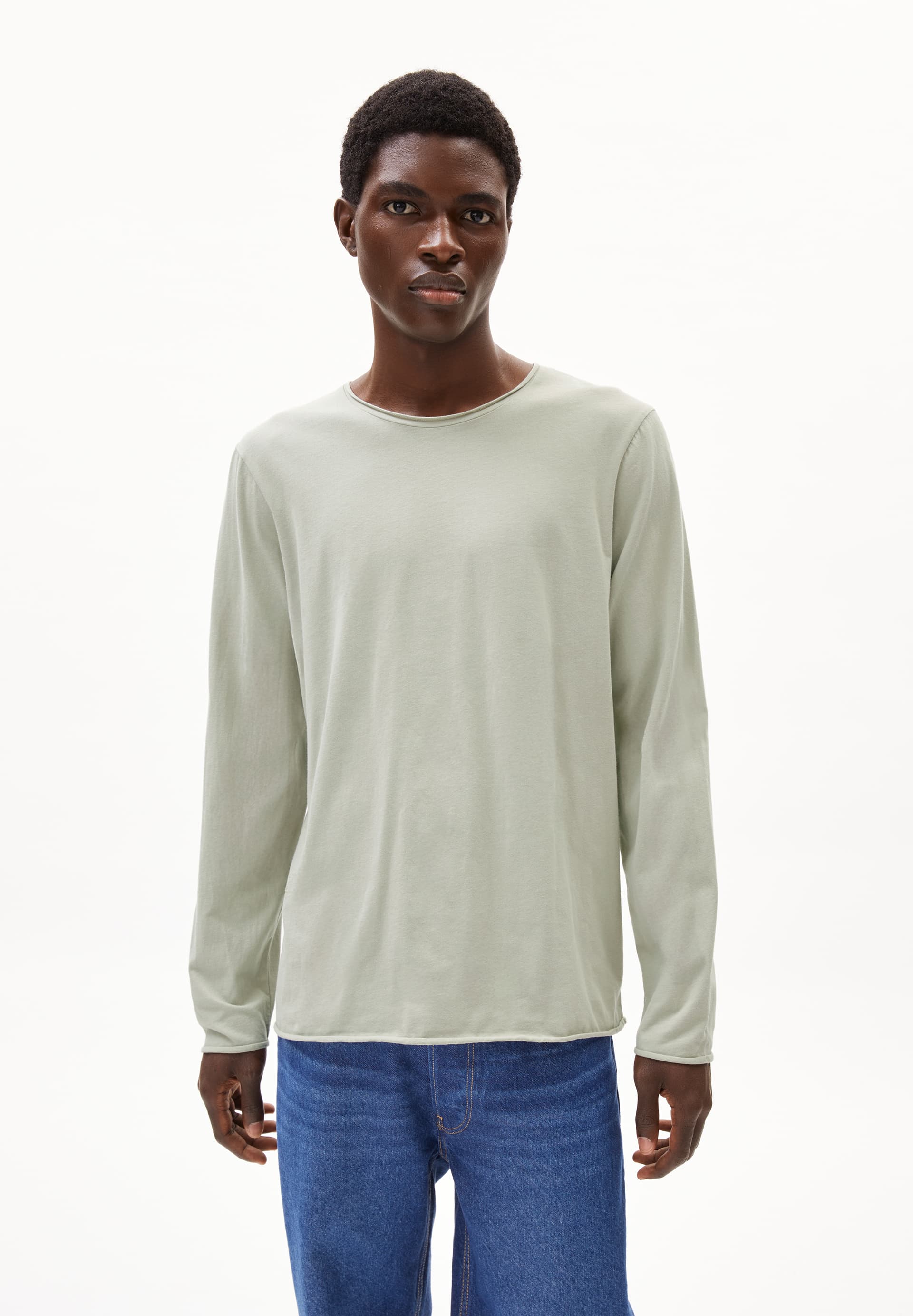 ARMEDANGELS - MAARKOS LS BRUSHED T- Shirt seagreen