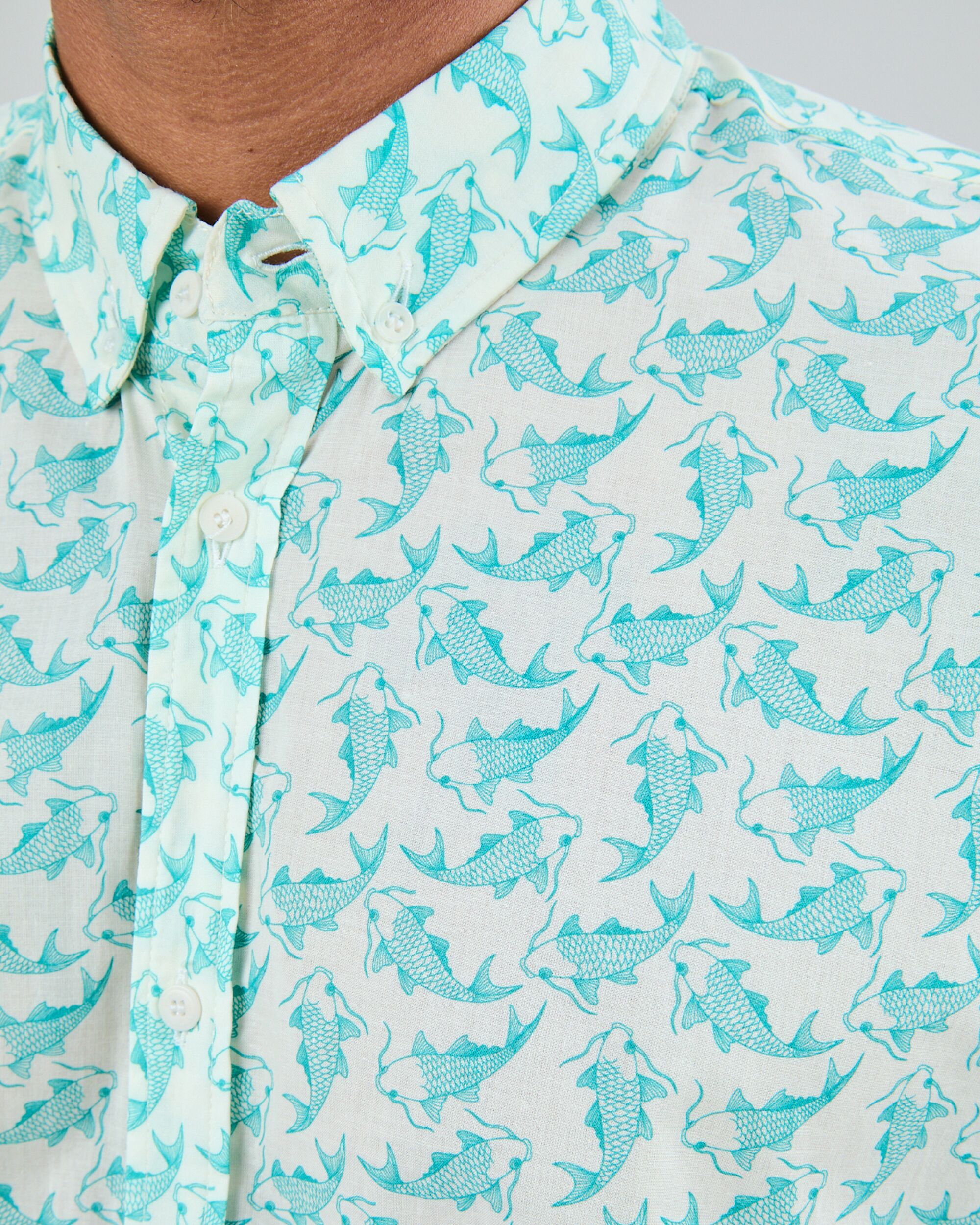 BRAVA FABRICS - KOI FISH PRINTED SHIRT Hemd green