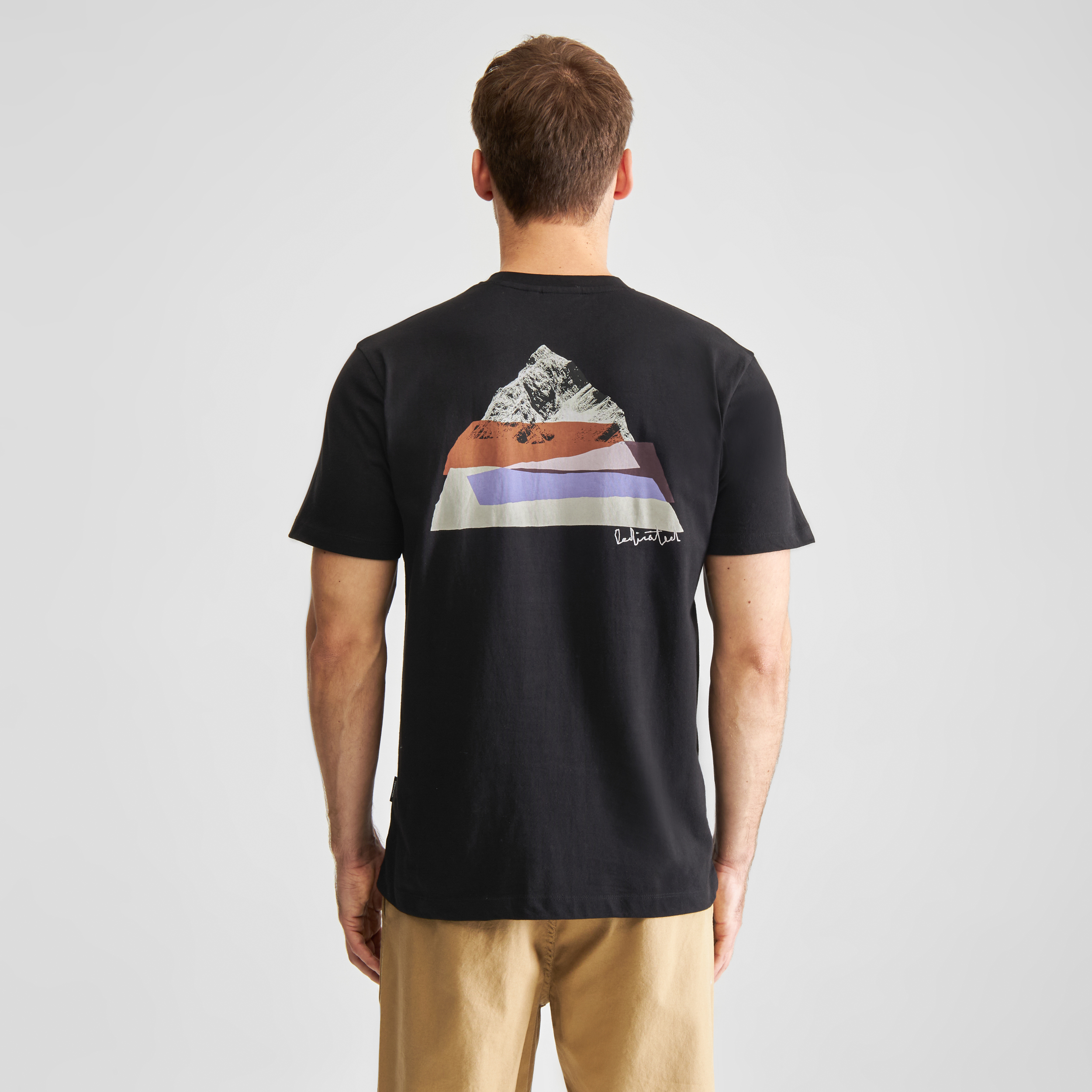 DEDICATED - CUT OUT MOUNTAIN STOCKHOLM T-Shirt black