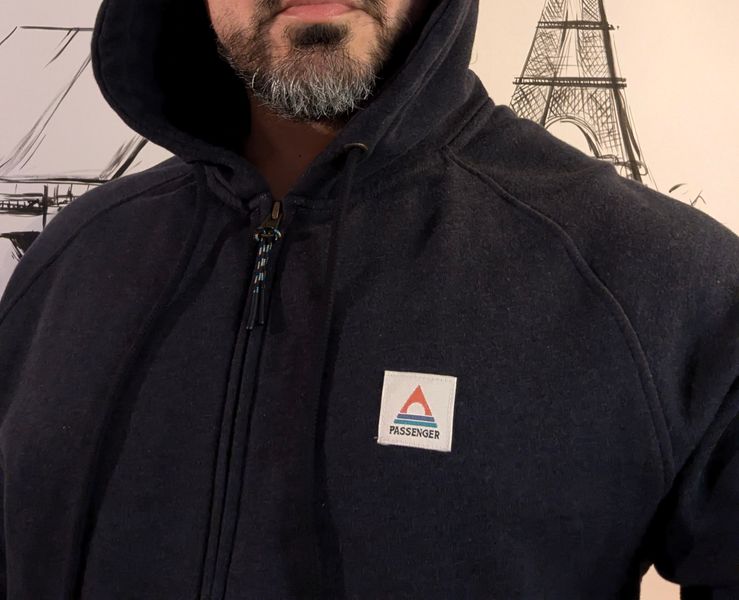 PASSENGER - HERITAGE Full Zip Recycelter Baumwoll-Hoodie - schwarz