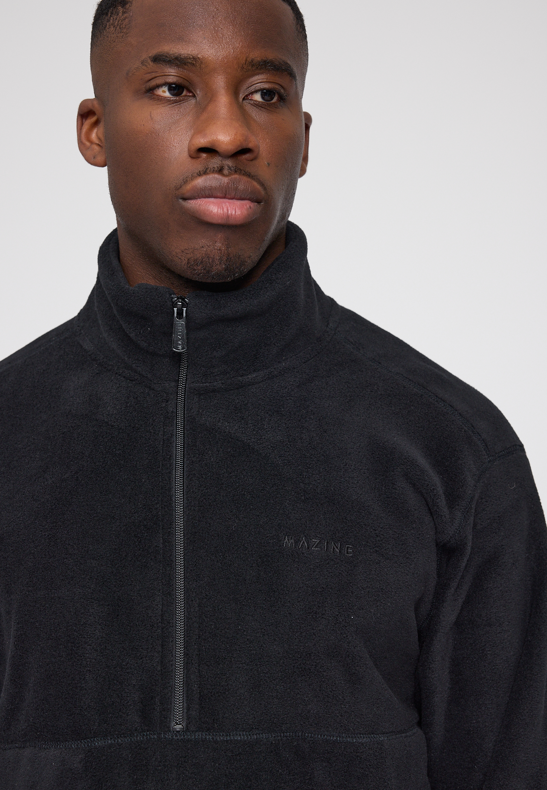 MAZINE - FRED FLEECE HALF ZIP Pullover black