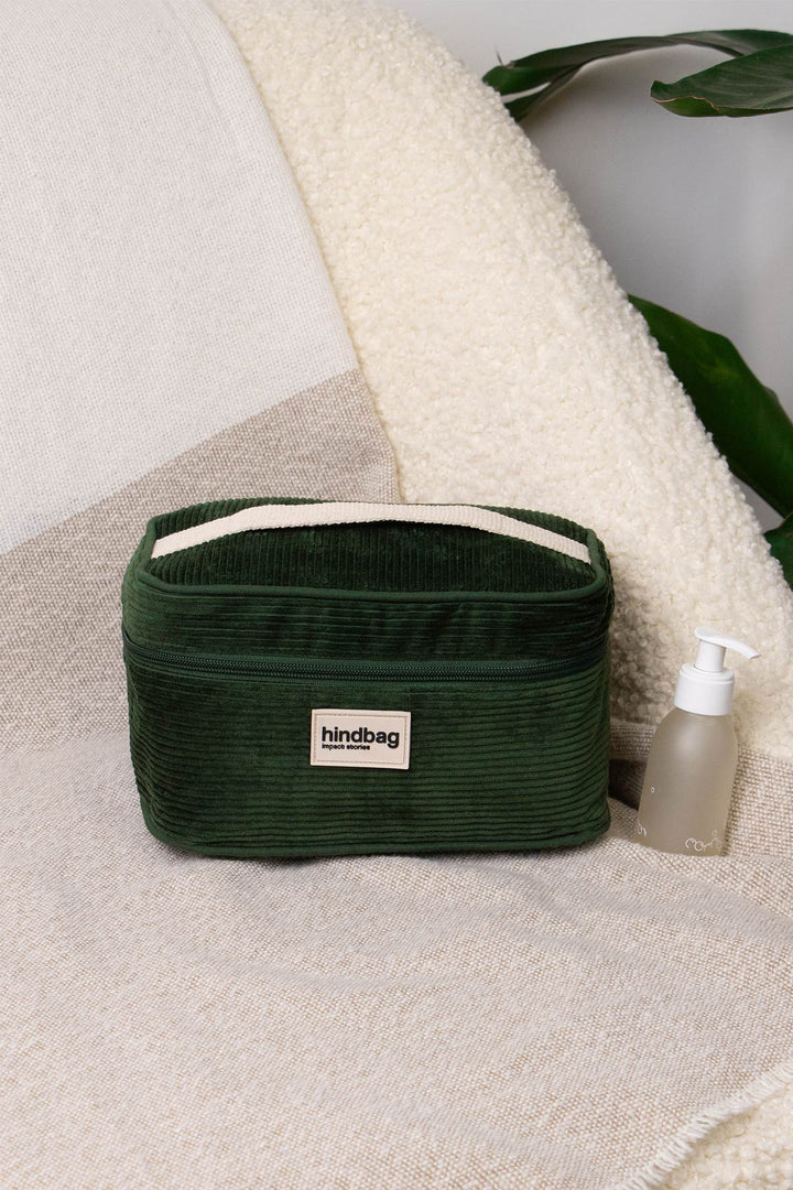 HINDBAG - GASPARD CORD Kulturtasche - tannengrün