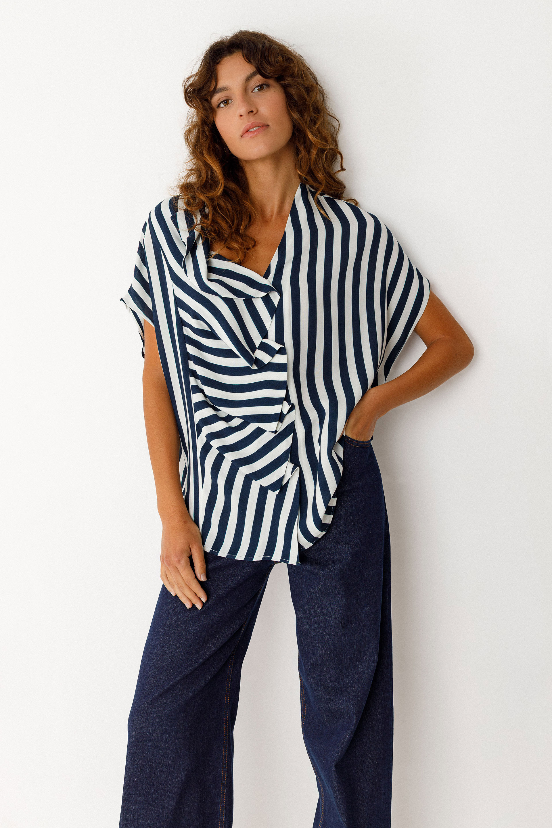 SKFK - KAUA SHIRT Ecovero Bluse GB9 stripes