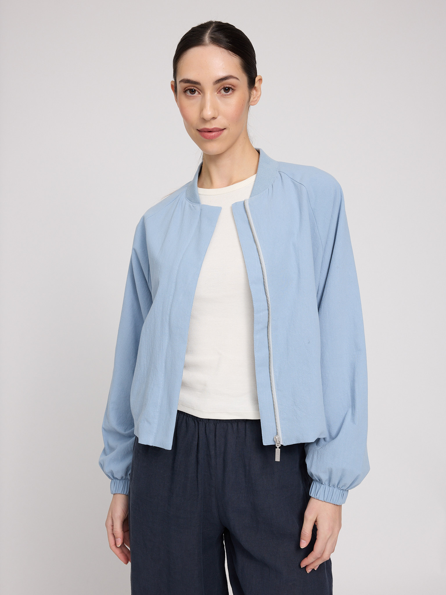 MAZINE - MARTA SHORT COTTON BOMBER Jacke light blue