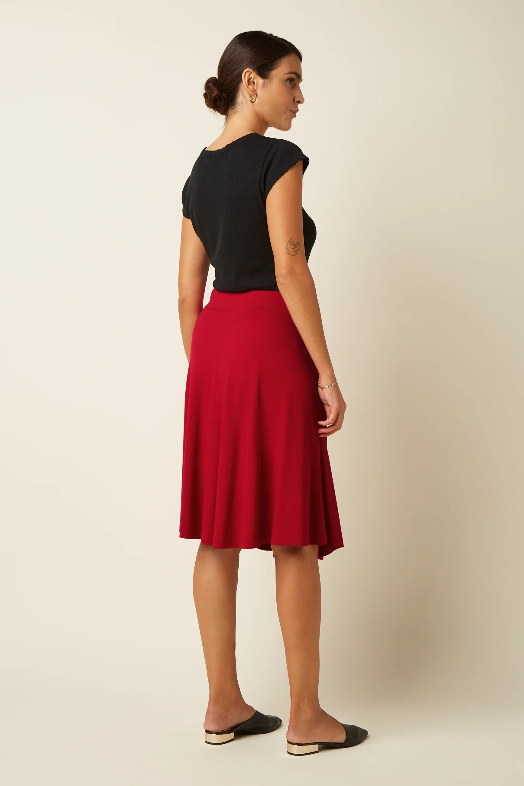 KING LOUIE - SERENA SKIRT MILANO CREPE Rock chili red